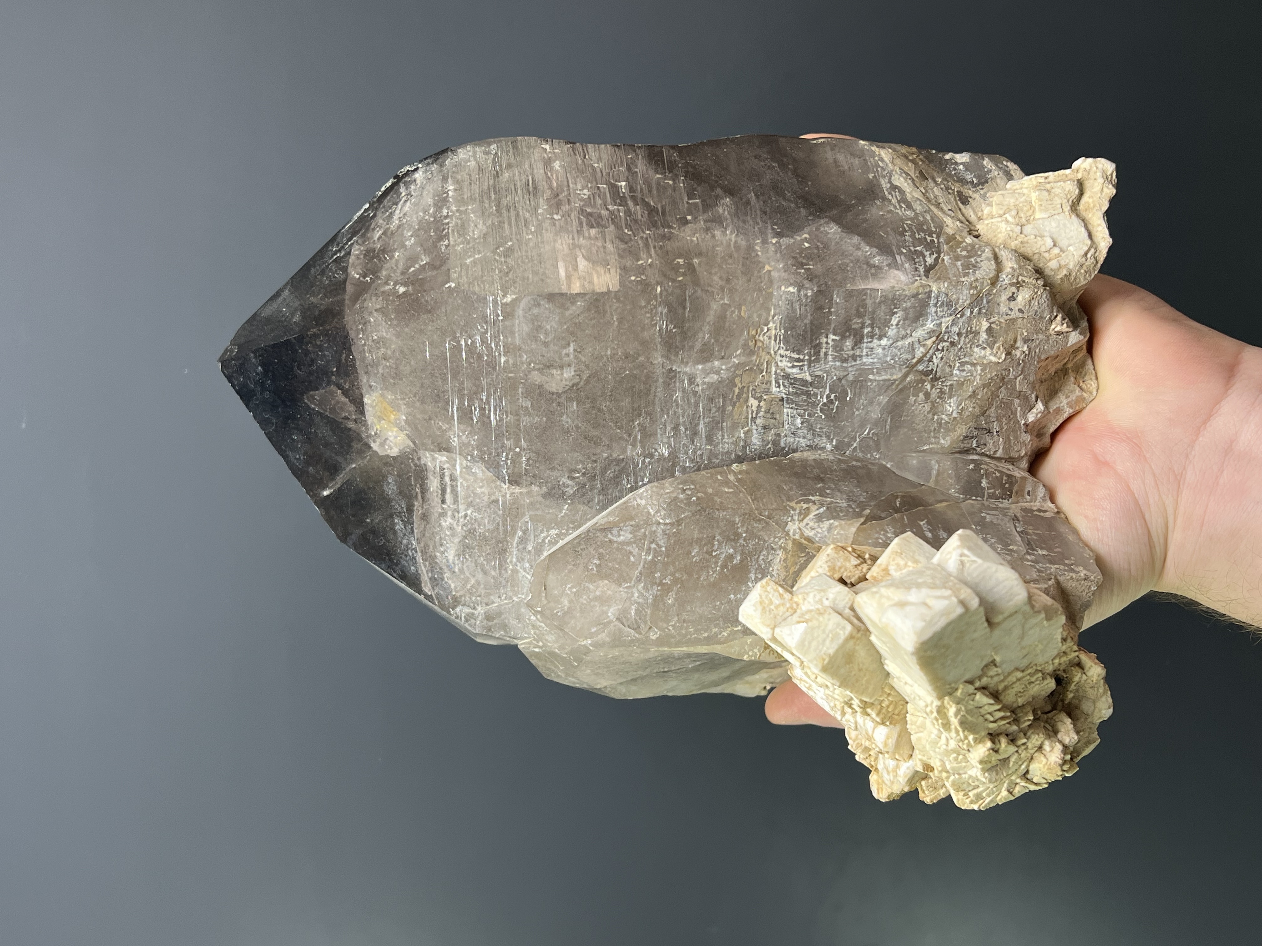 Museum Grade Ortochlase With Big Smoky Quartz