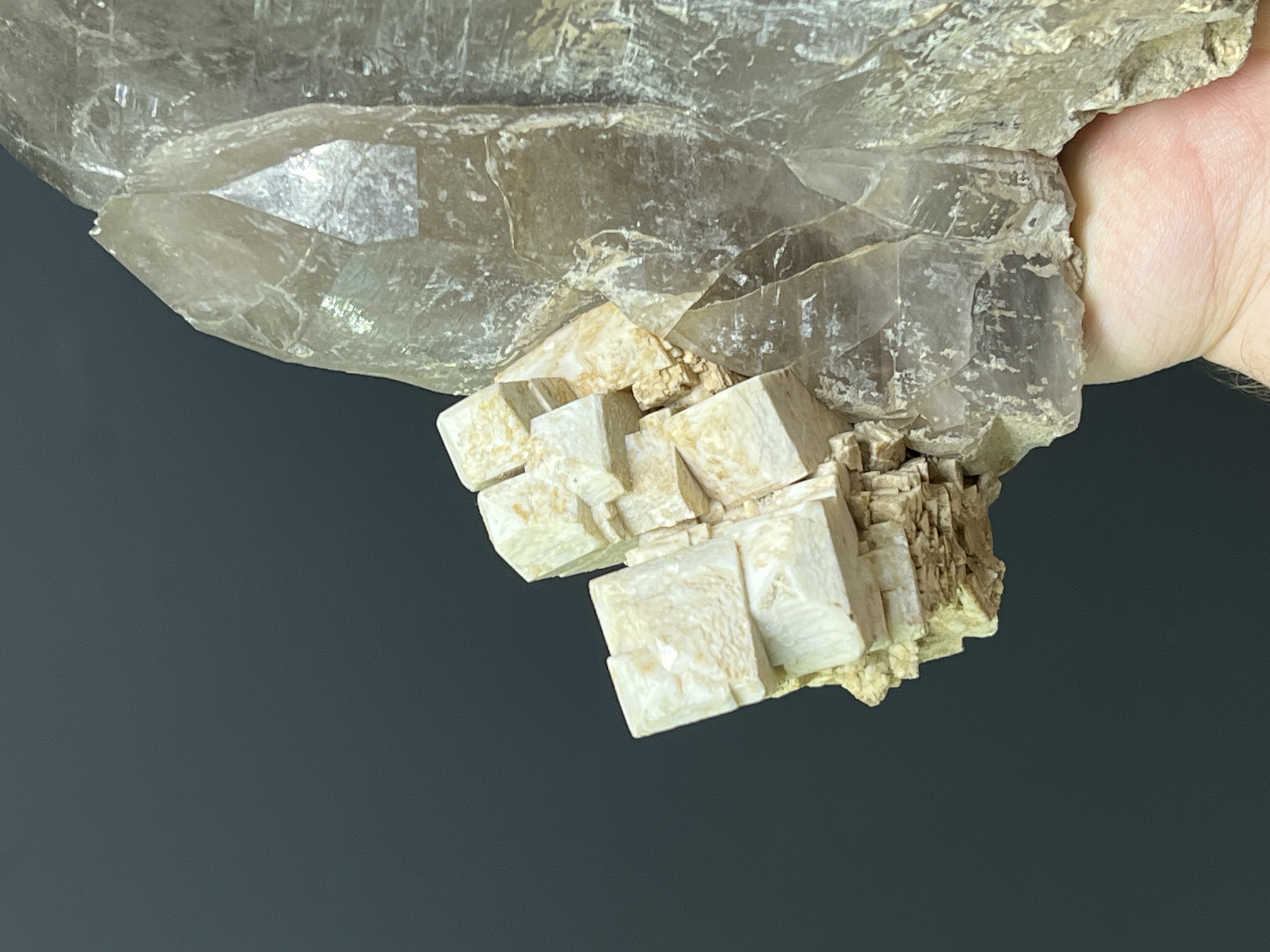 Museum Grade Ortochlase With Big Smoky Quartz