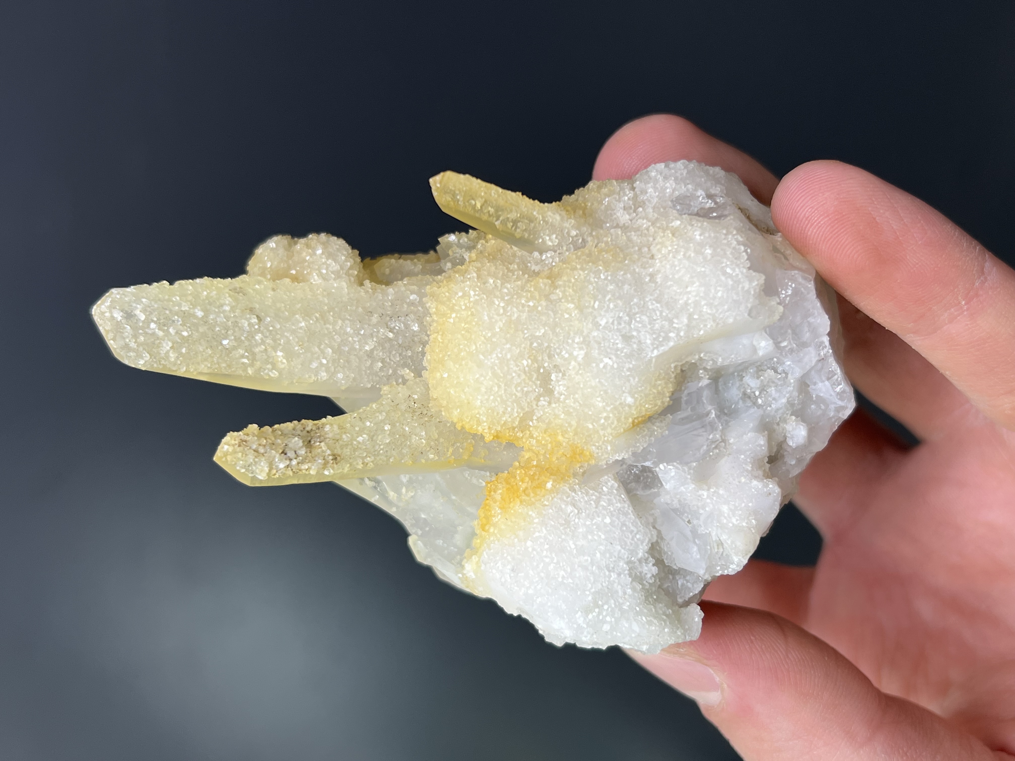 Yellow Calcite With Quartz