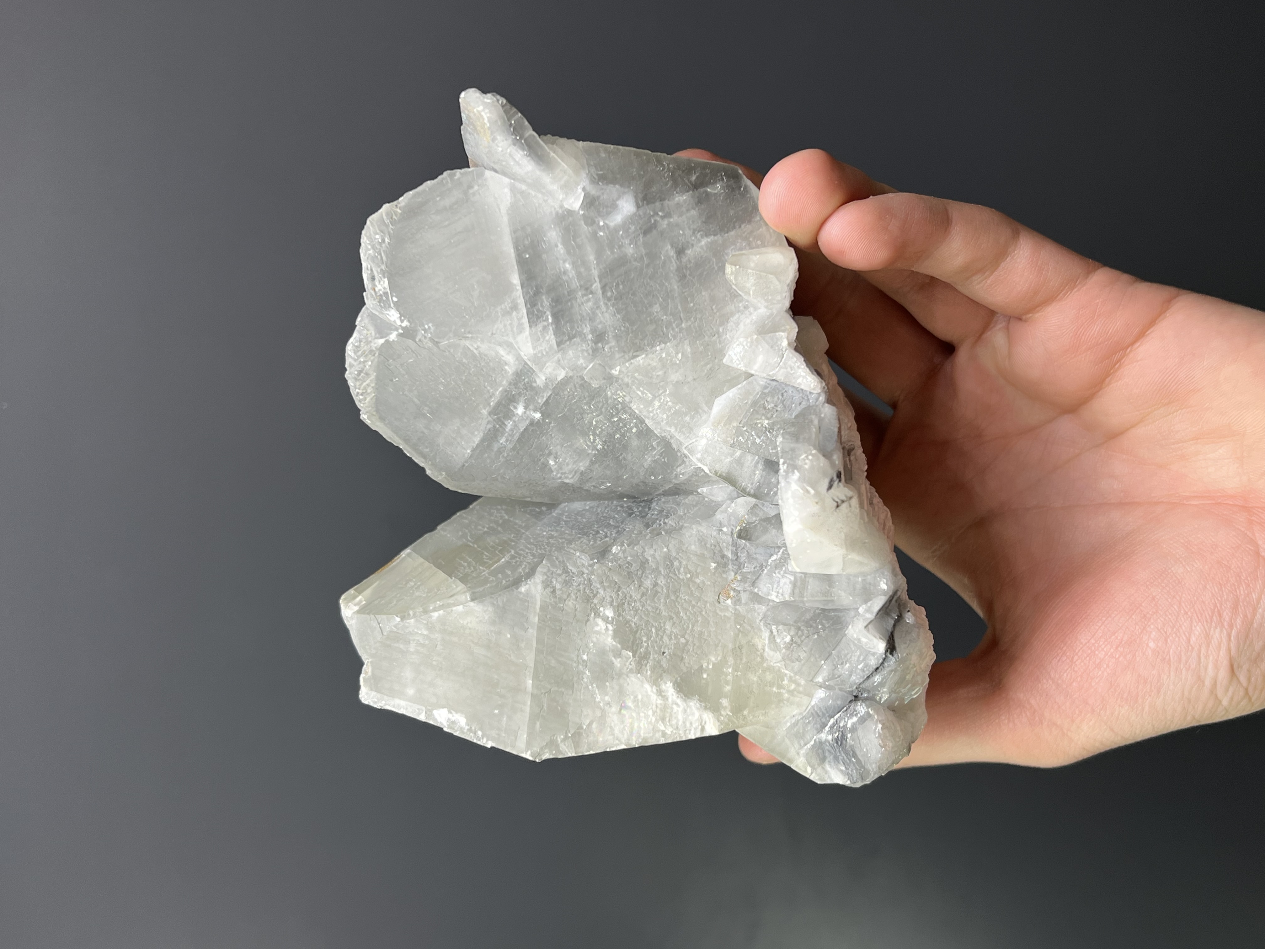 Special Formation! Chalcopyrite With Gray Crystal Calcite