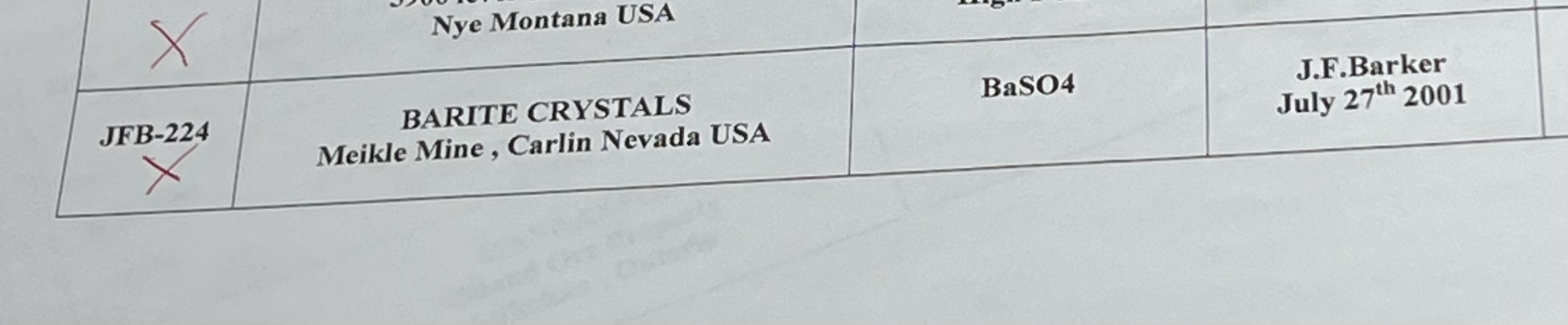 Very Special, Barite Crystals