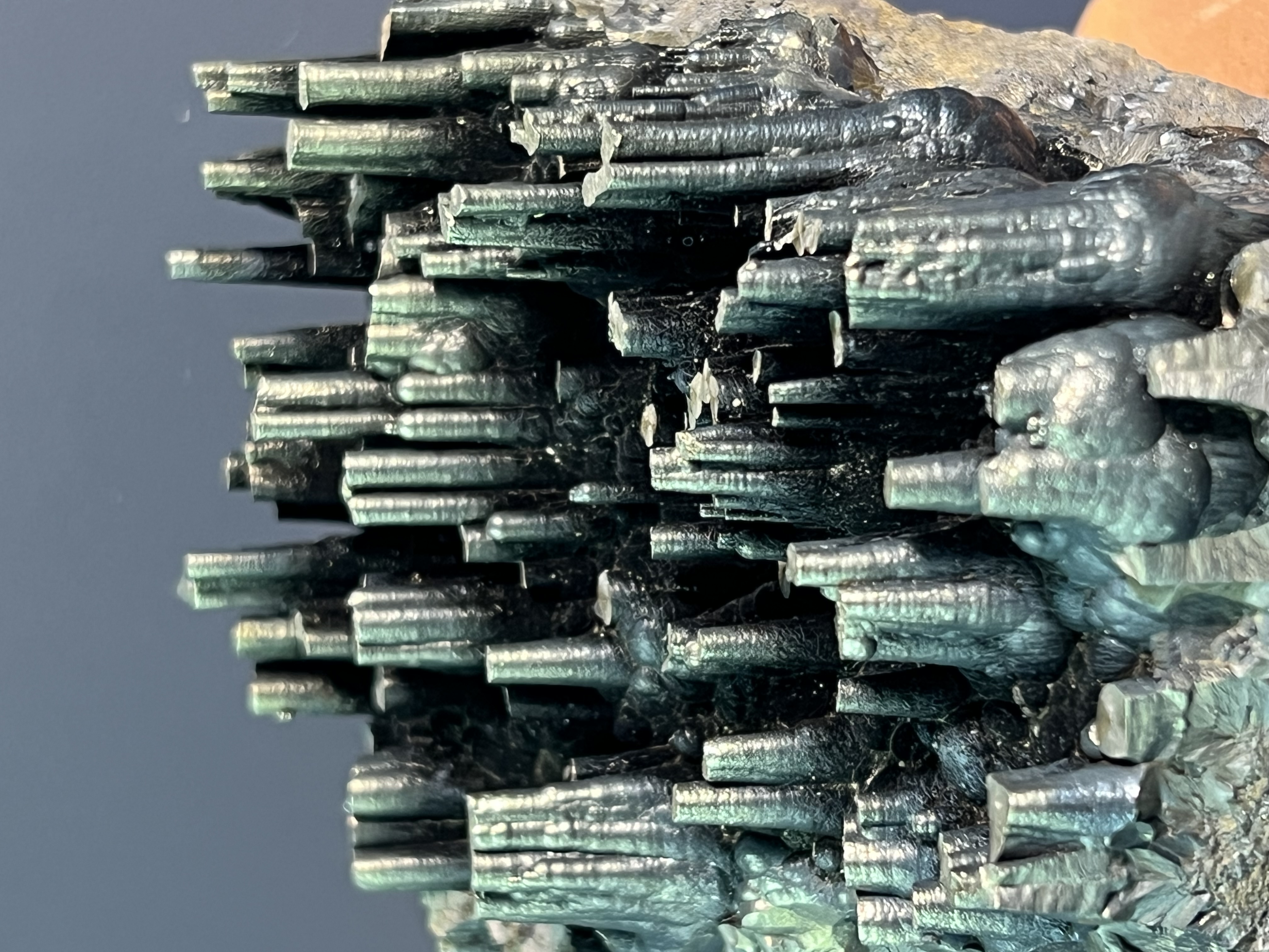 Museum Quality! Very Showy Golden Color Stalactite Goethite Specimen