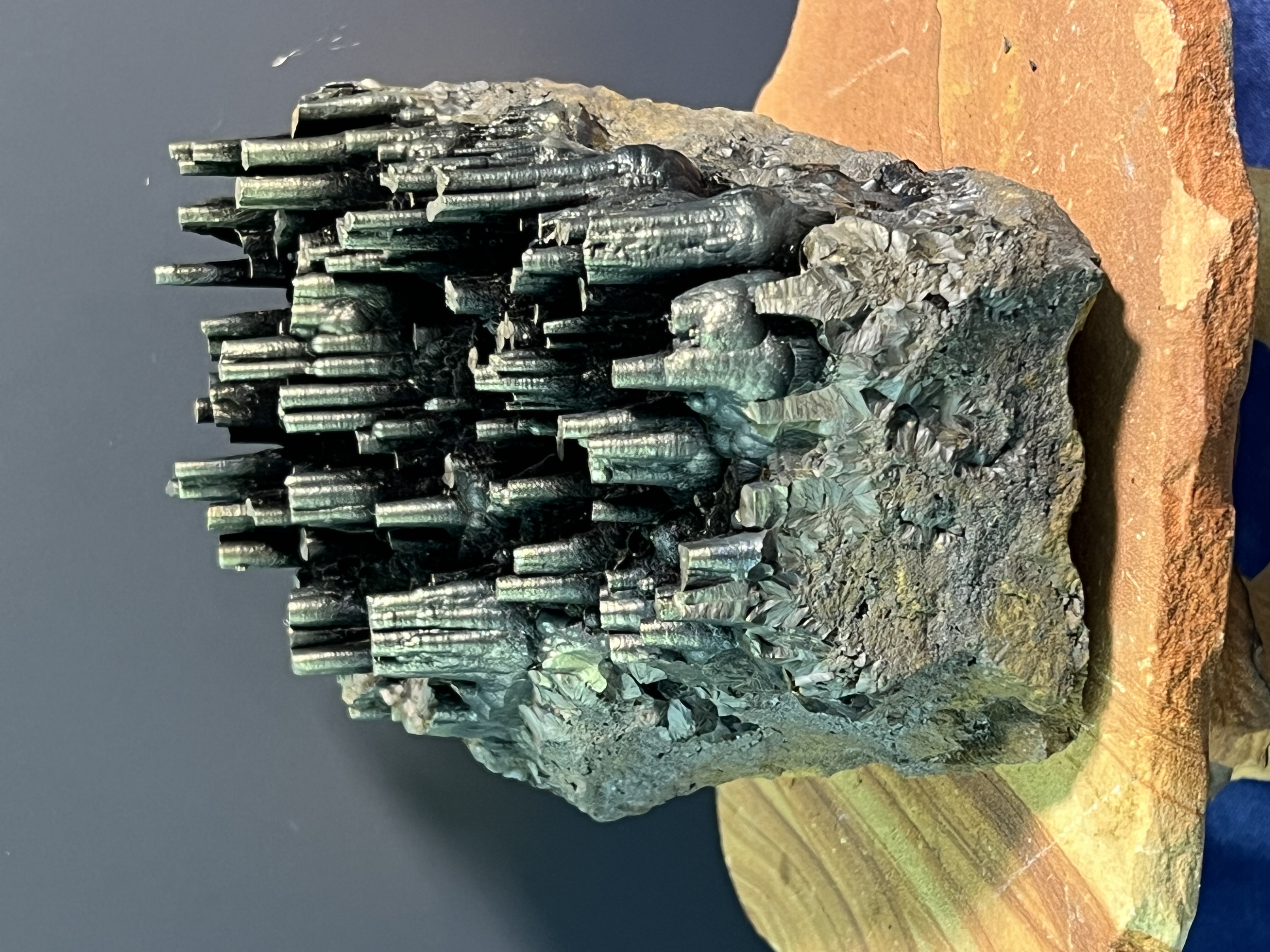 Museum Quality! Very Showy Golden Color Stalactite Goethite Specimen