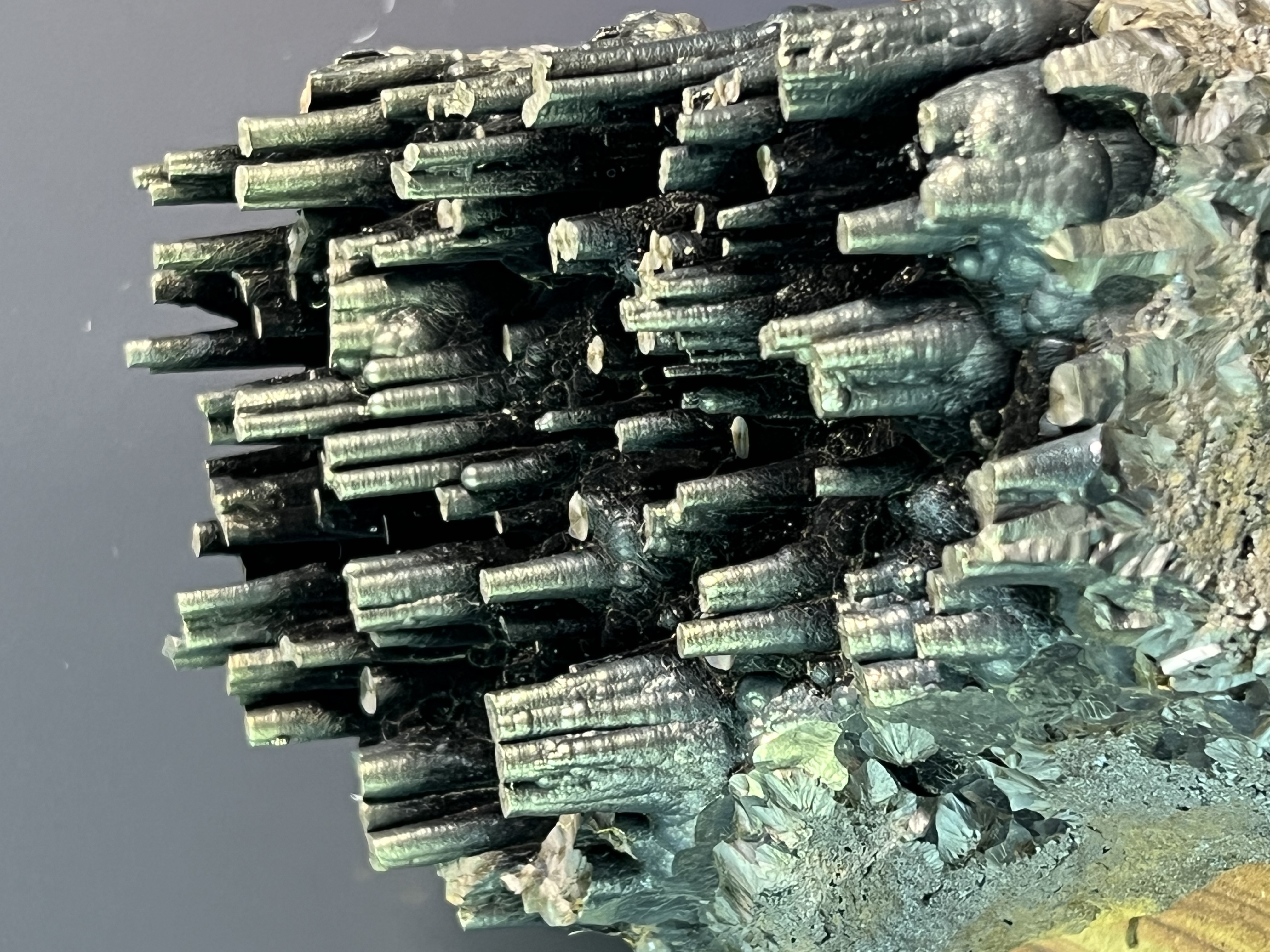 Museum Quality! Very Showy Golden Color Stalactite Goethite Specimen