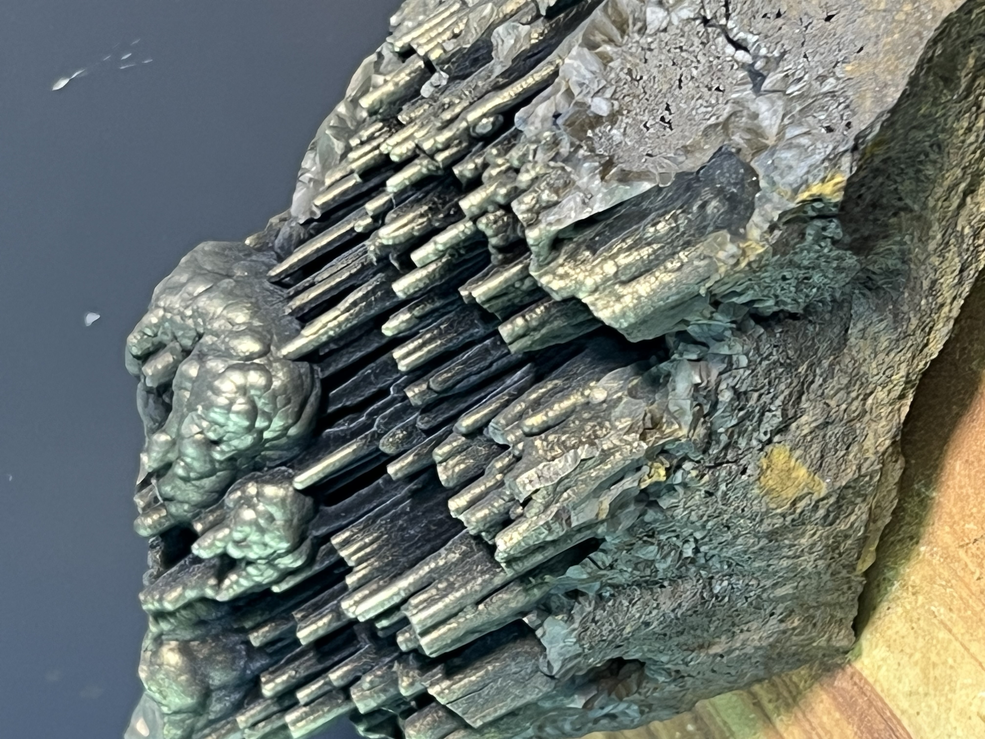 Museum Quality, Very Showy And Rare Golden Color Stalactite Goethite 