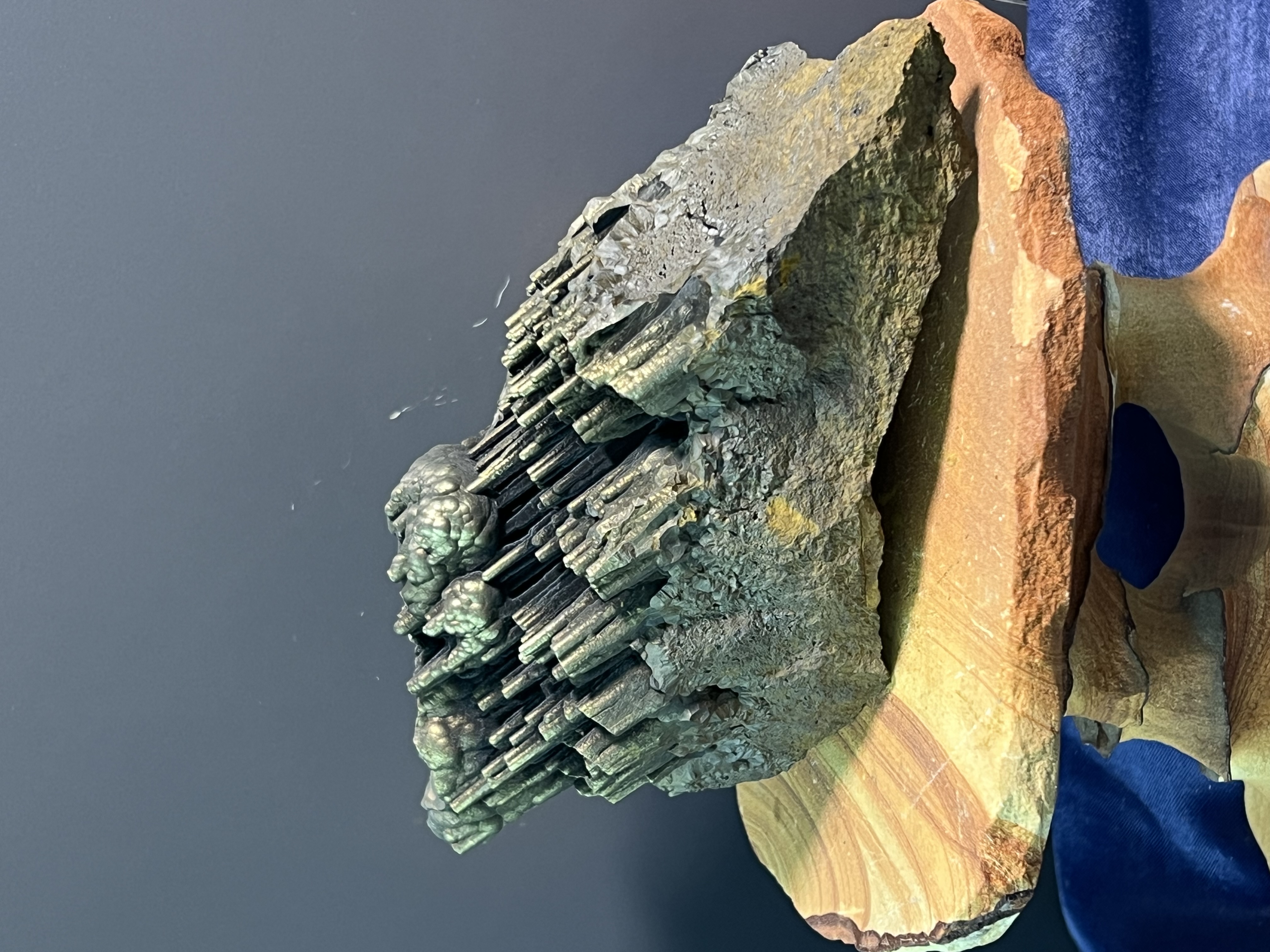 Museum Quality, Very Showy And Rare Golden Color Stalactite Goethite 