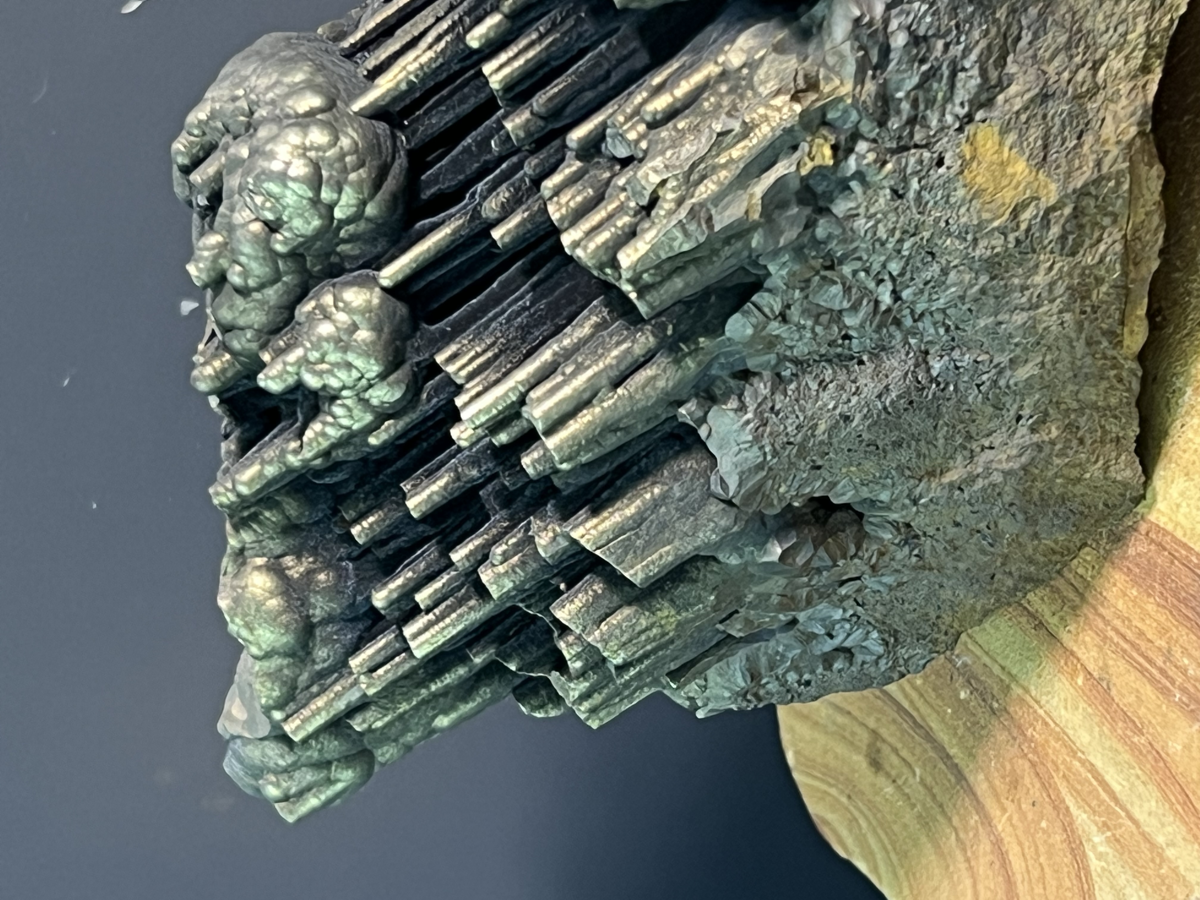 Museum Quality, Very Showy And Rare Golden Color Stalactite Goethite 