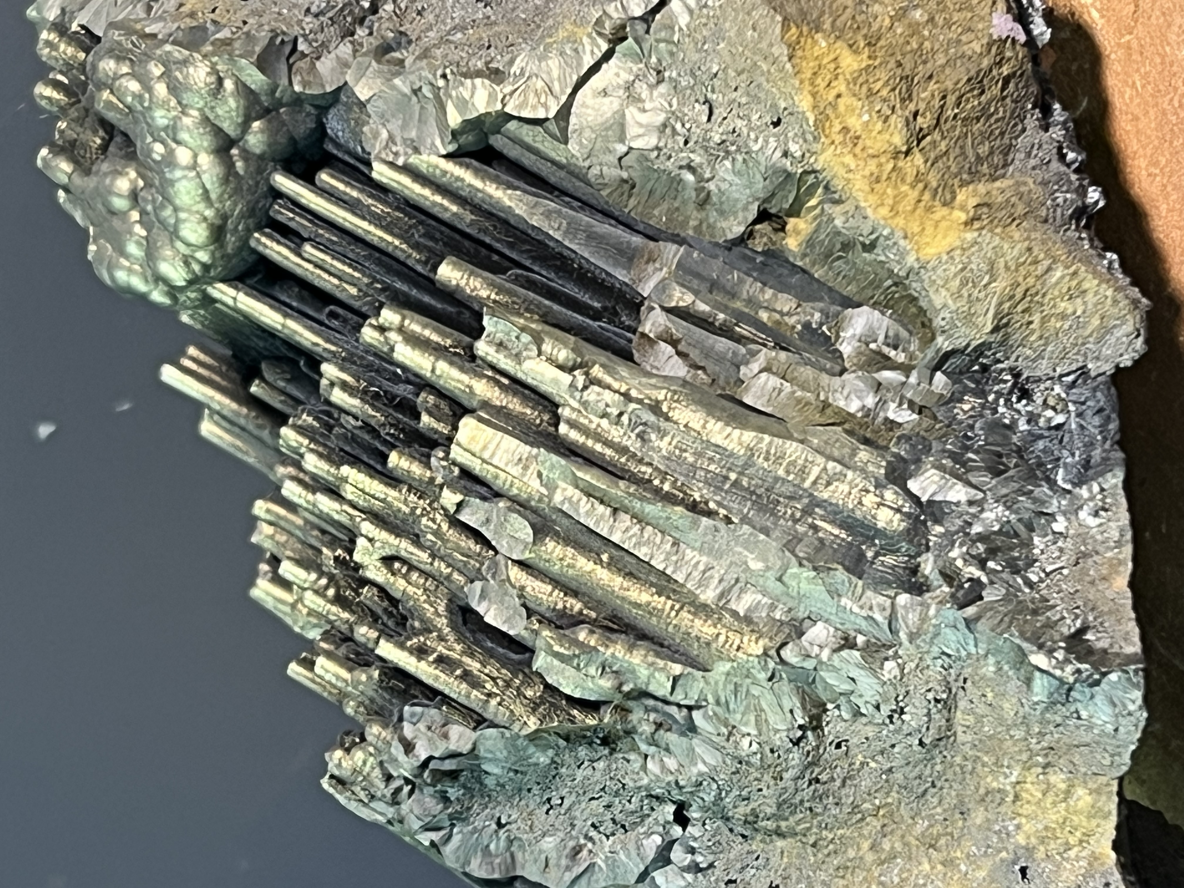 Museum Quality, Very Showy And Rare Golden Color Stalactite Goethite 