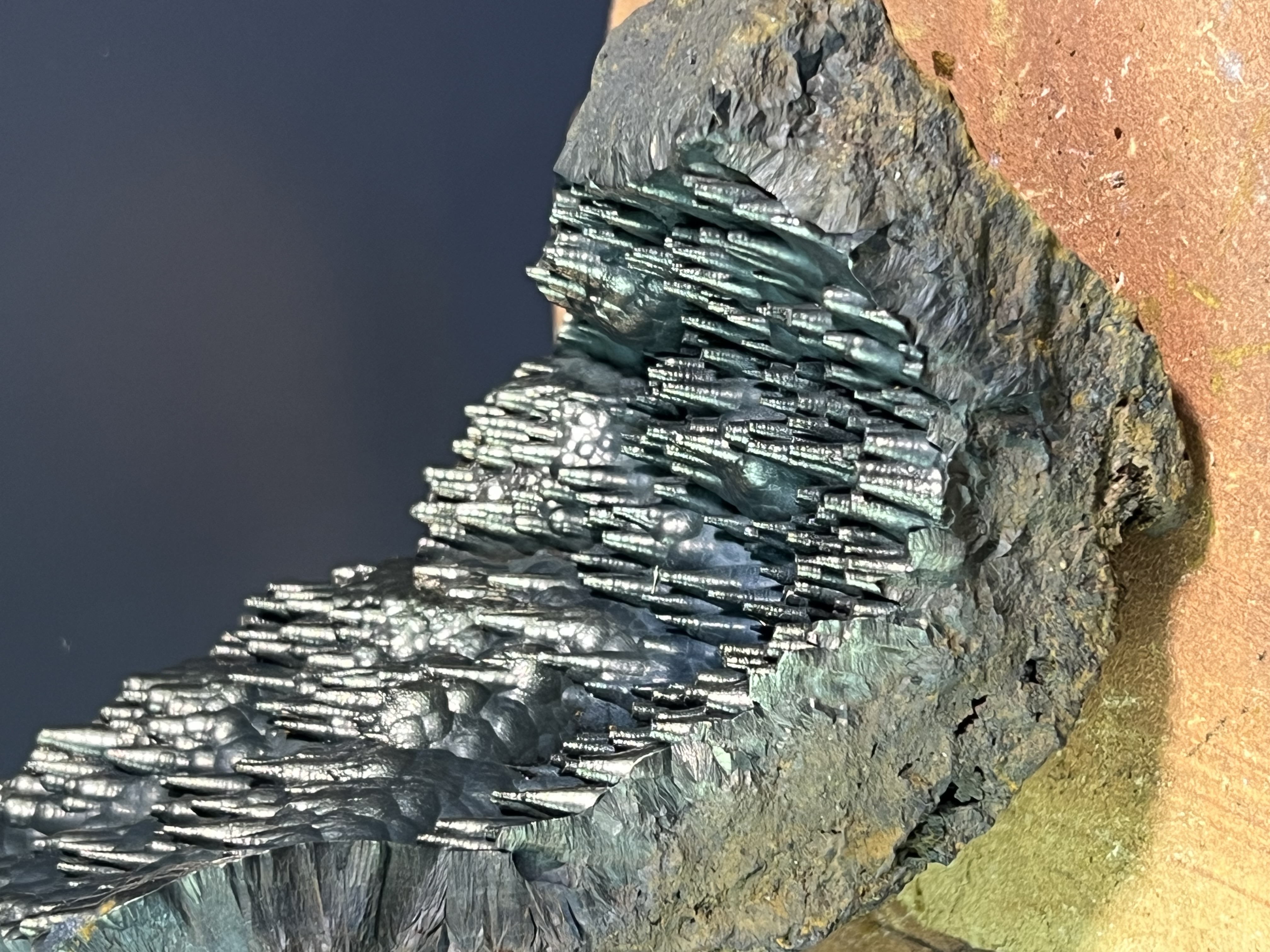 Very Showy And Special Formation Museum Quality Golden Color Stalactite Goethite 