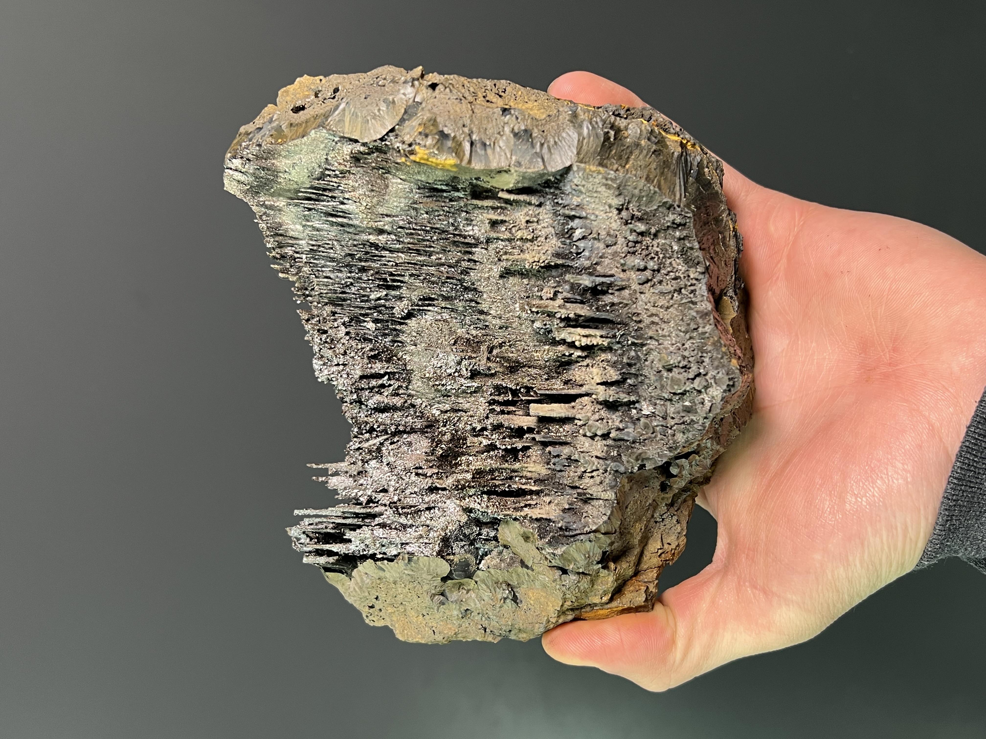 Museum Quality Very Special Specularite With Stalactite Goethite