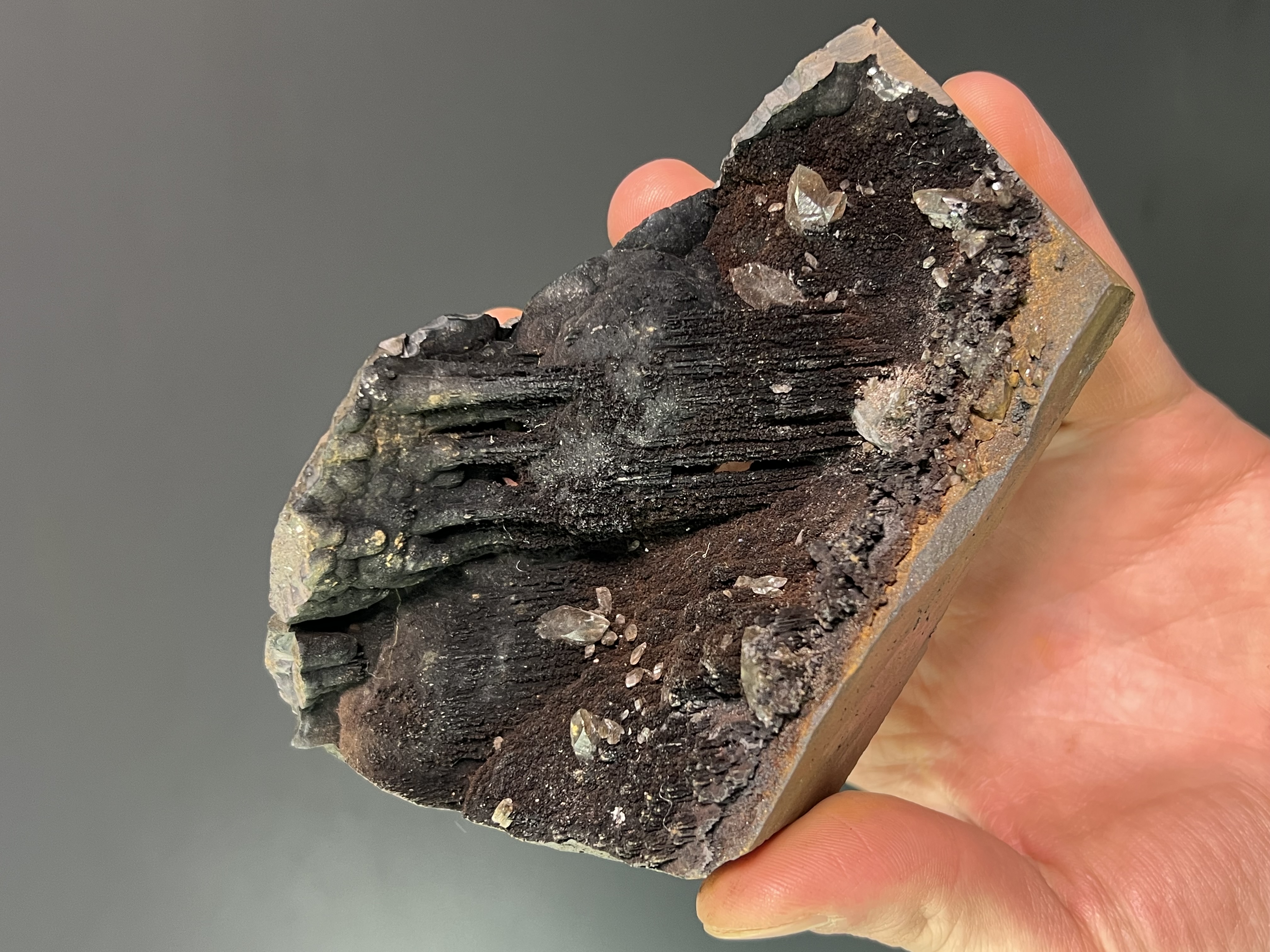 Museum Quality Very Special Crystal Barite On Stalactite Goethite 