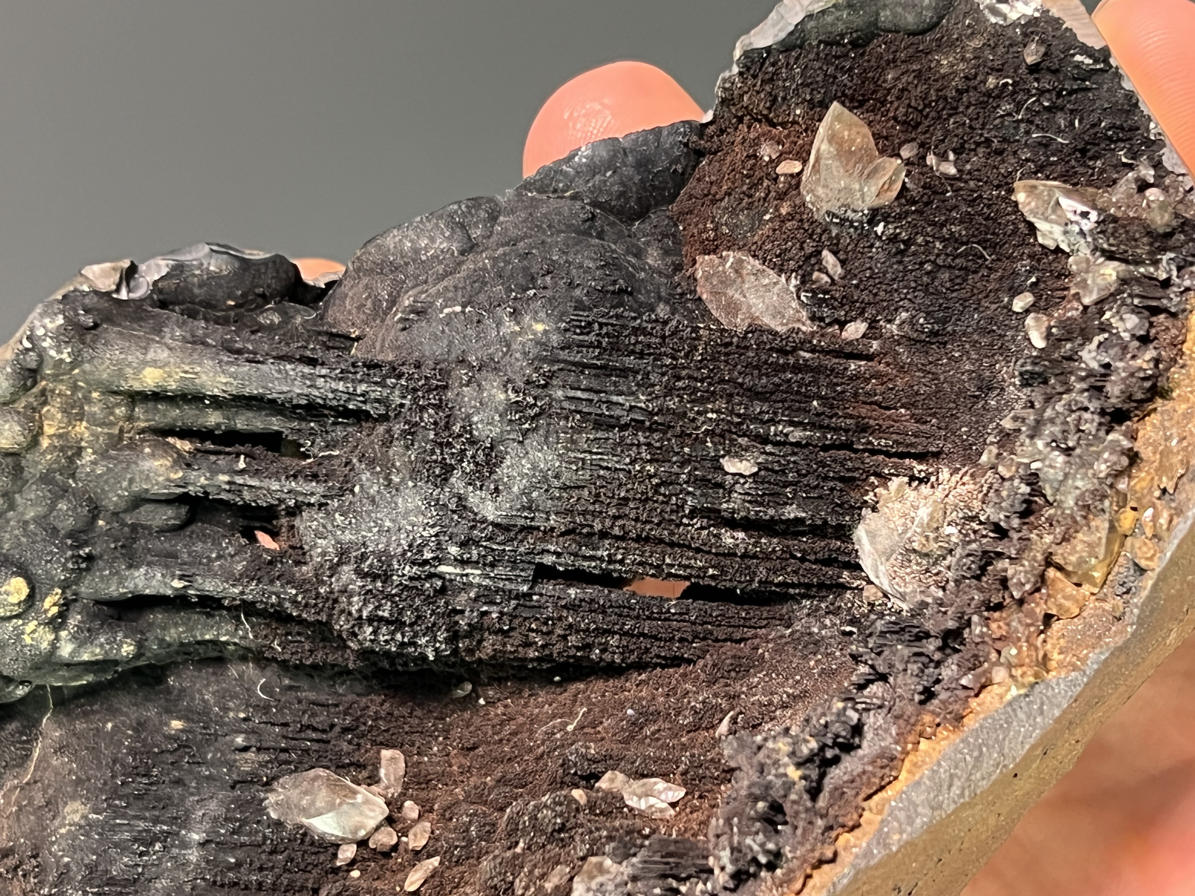 Museum Quality Very Special Crystal Barite On Stalactite Goethite 