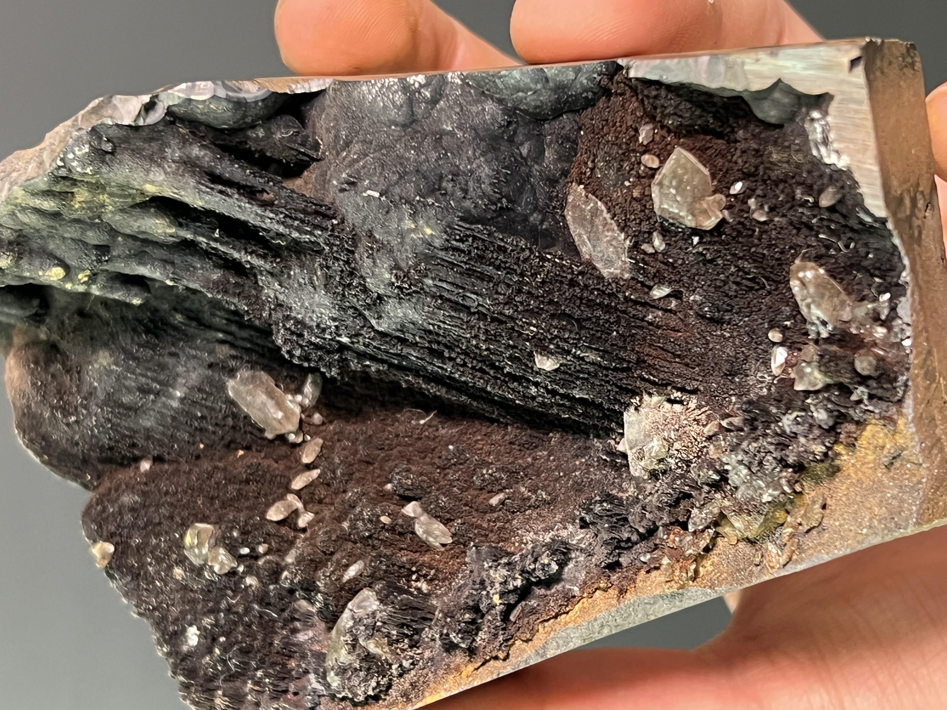 Museum Quality Very Special Crystal Barite On Stalactite Goethite 