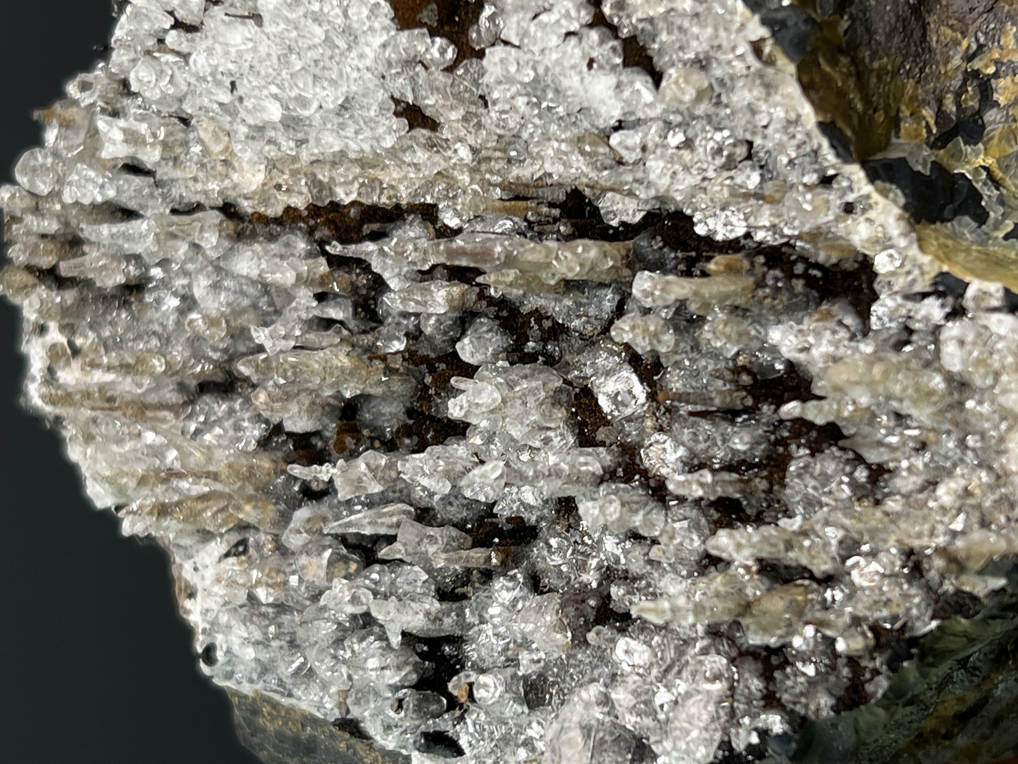 Museum Quality, Crystal Calcite And Barite With Stalactite Goethite 