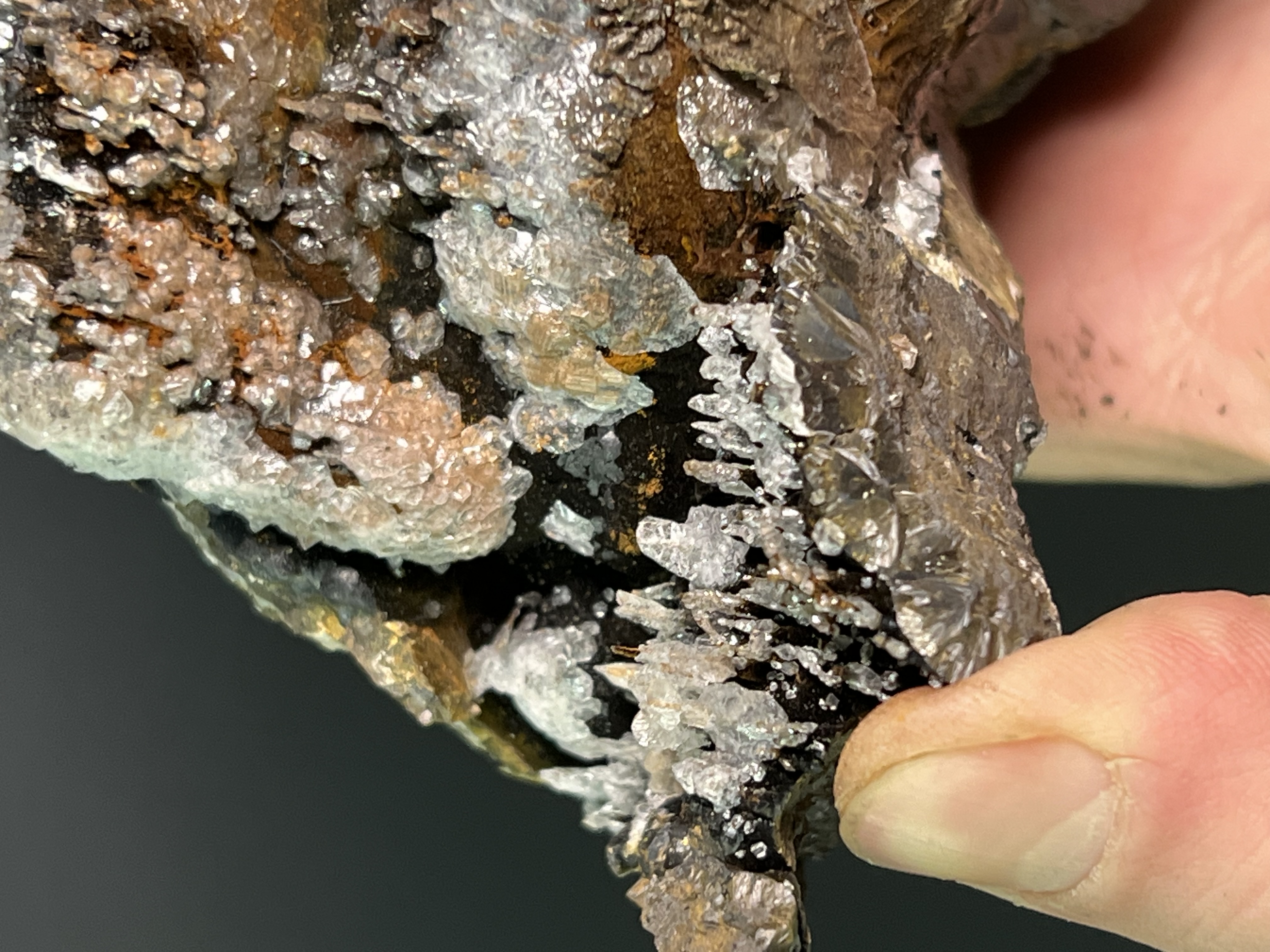 Museum Quality, Very Special Crystal Calcite And Limonite On Stalactite Goethite 