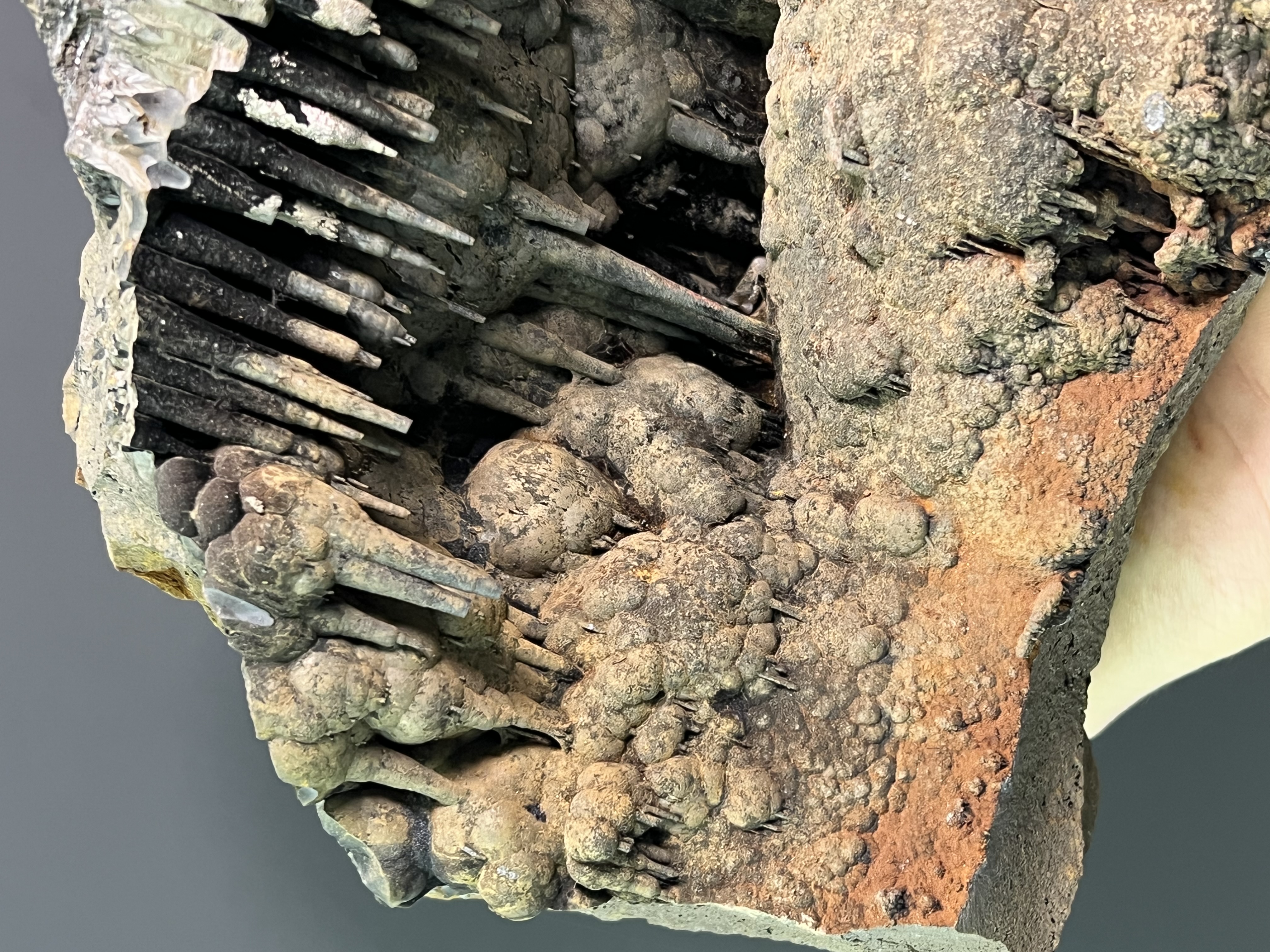 Museum Quality, Very Unique Big Piece, Limonite And Specularite On Stalactite Goethite 