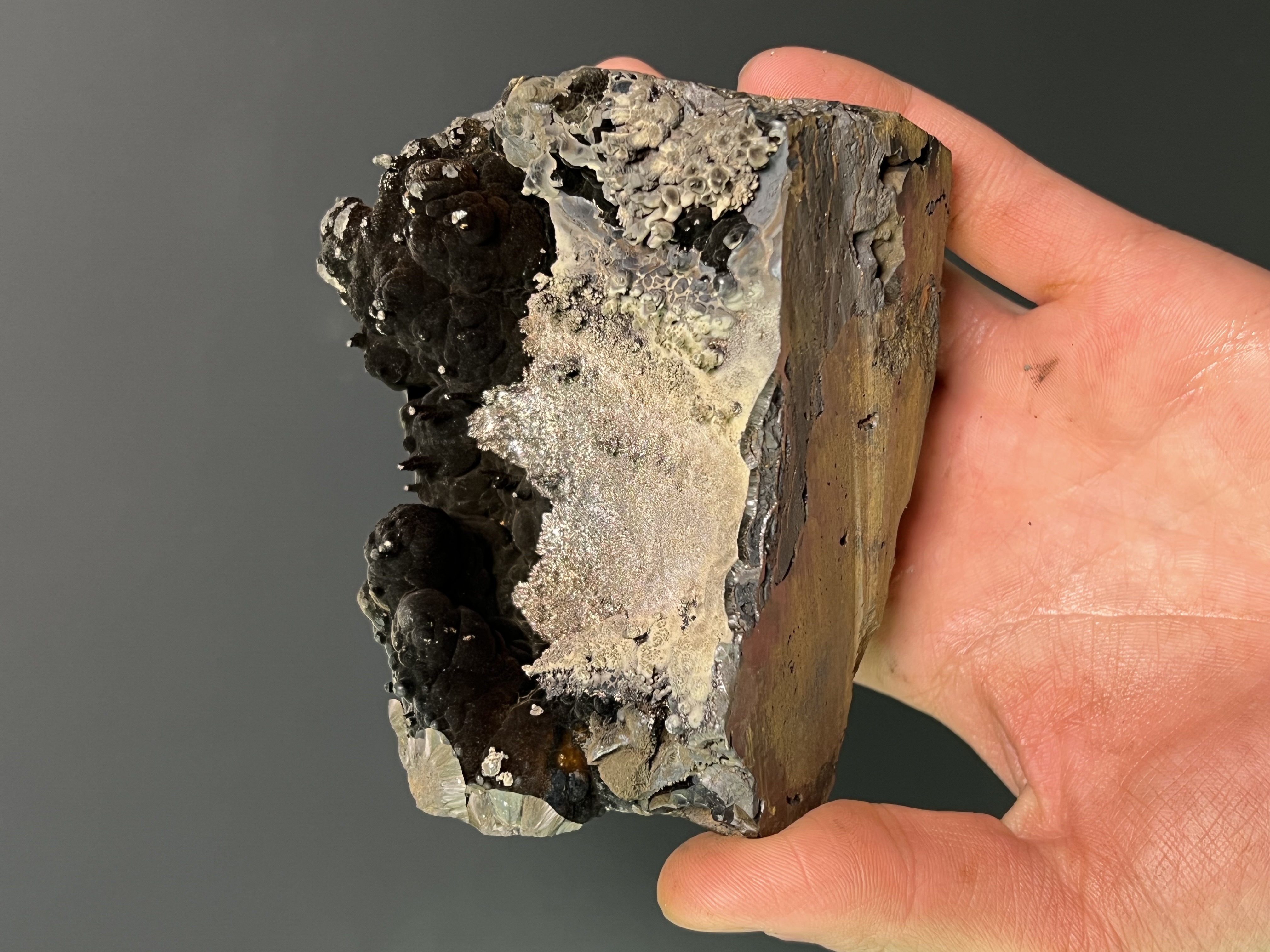 Museum Quality, Special Piece! Specularite With Small Stalactites Goethite