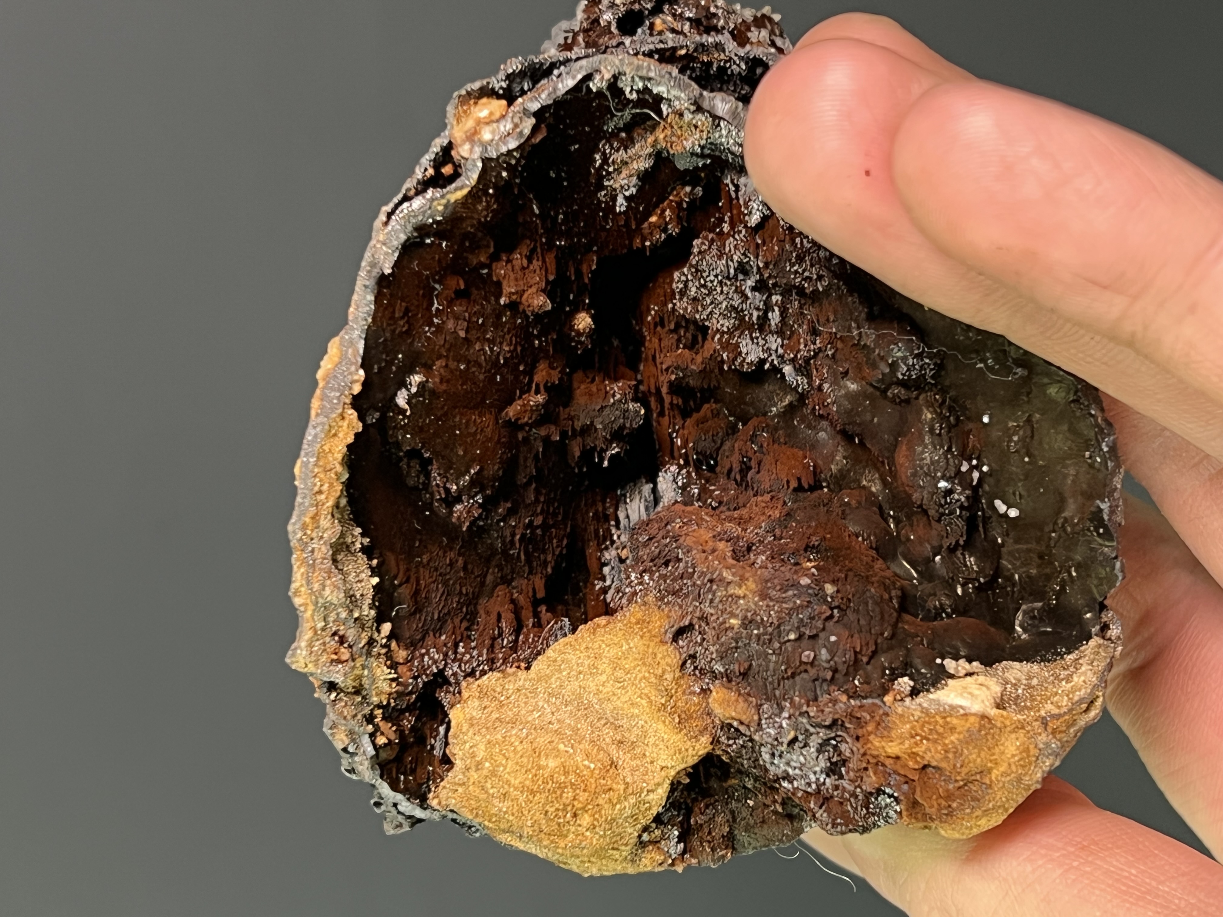 Museum Quality, Unique, Limonite And Crystal Barite With Stalactite Goethite 