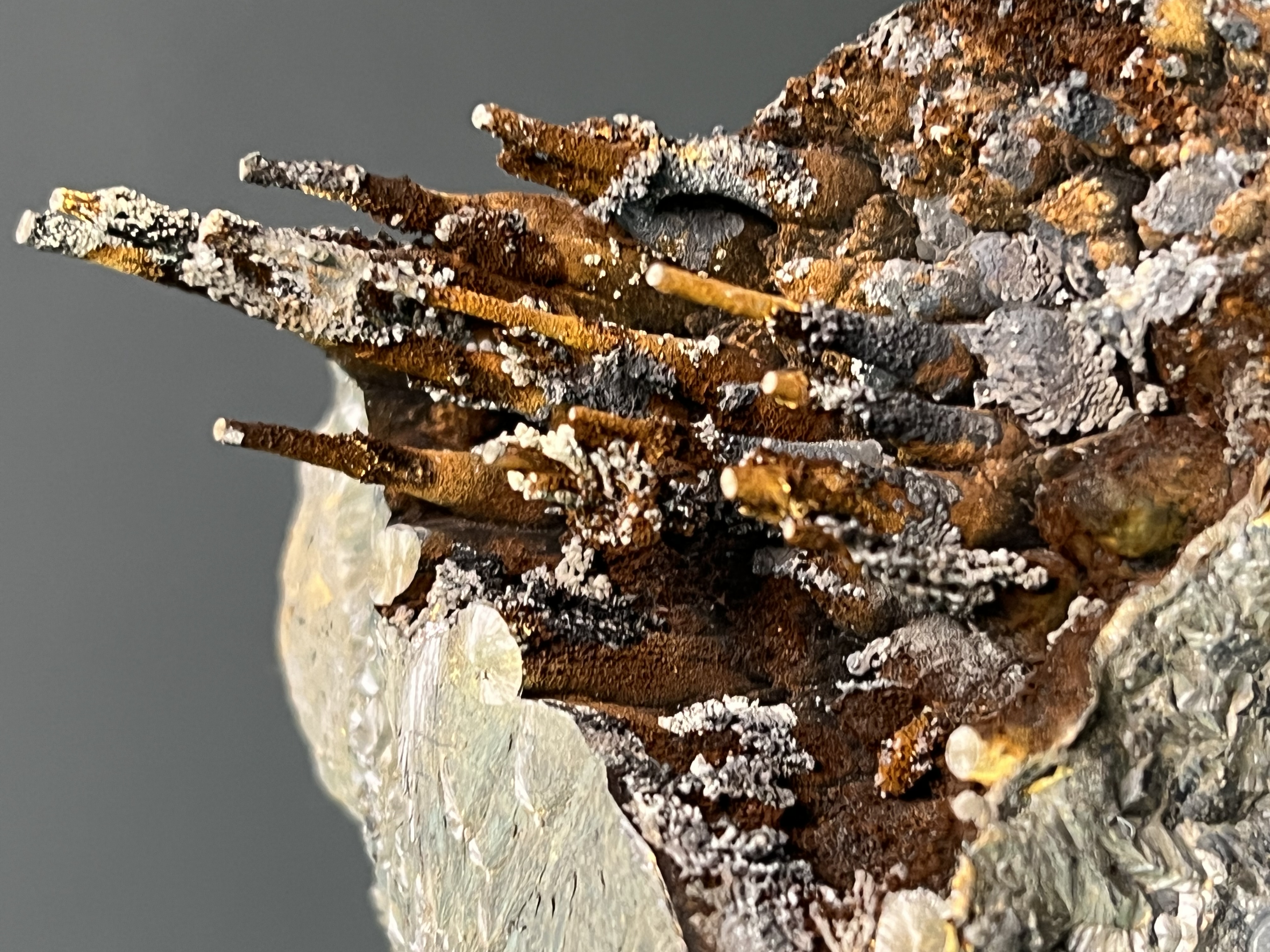 Museum Quality  Very Special Specularite And Limonite On Stalactite Goethite 