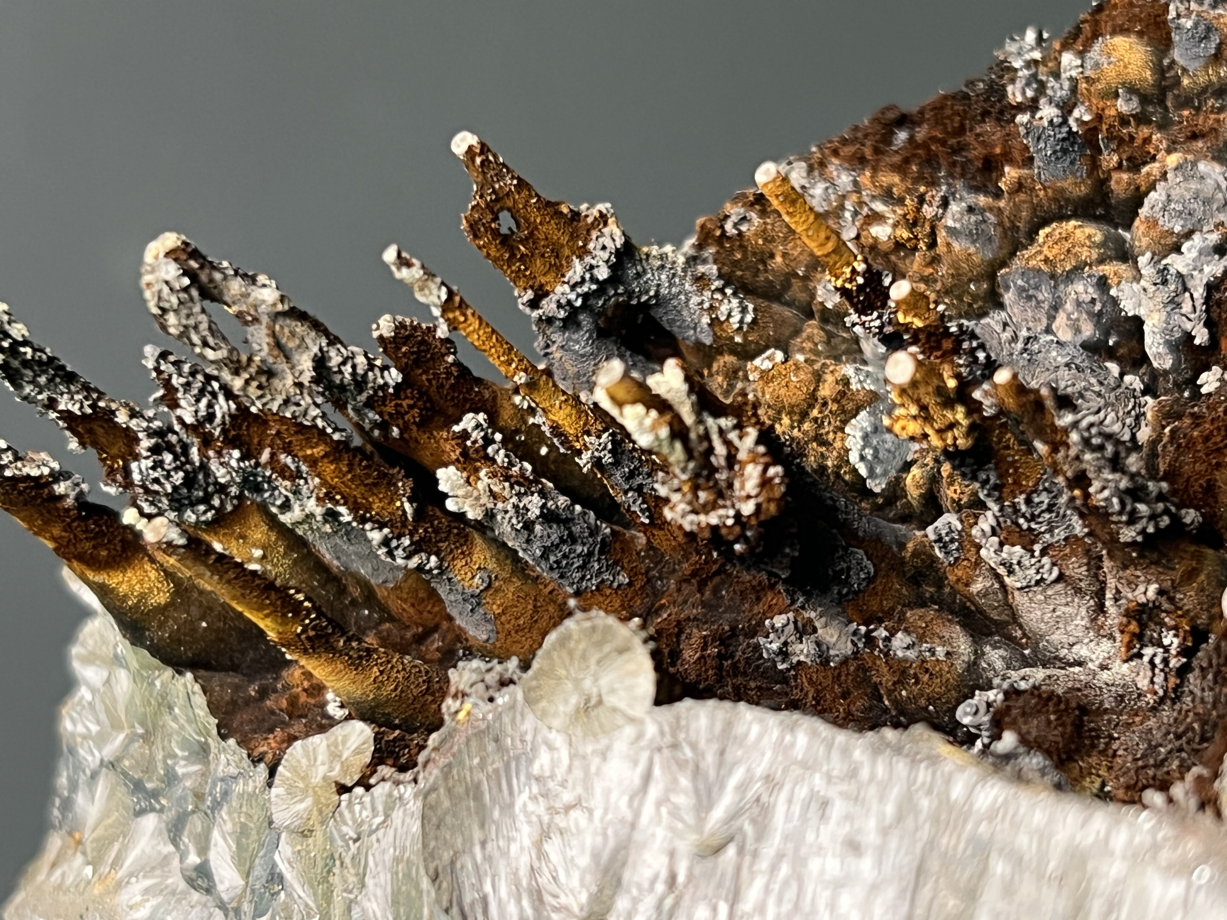 Museum Quality  Very Special Specularite And Limonite On Stalactite Goethite 