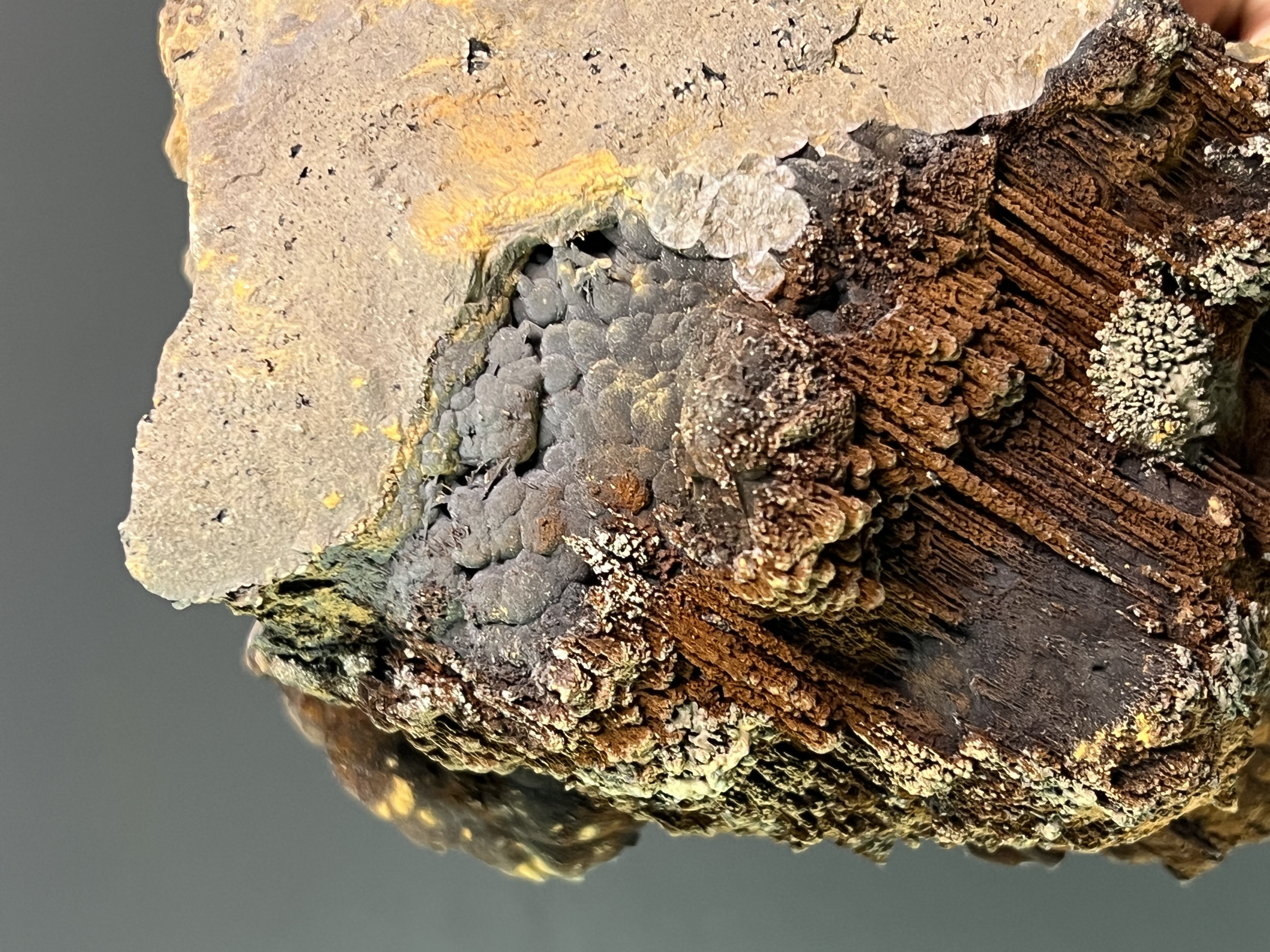 Museum Quality, Very Special Limonite And Specularite On Stalactite And Botryoidal Goethite 