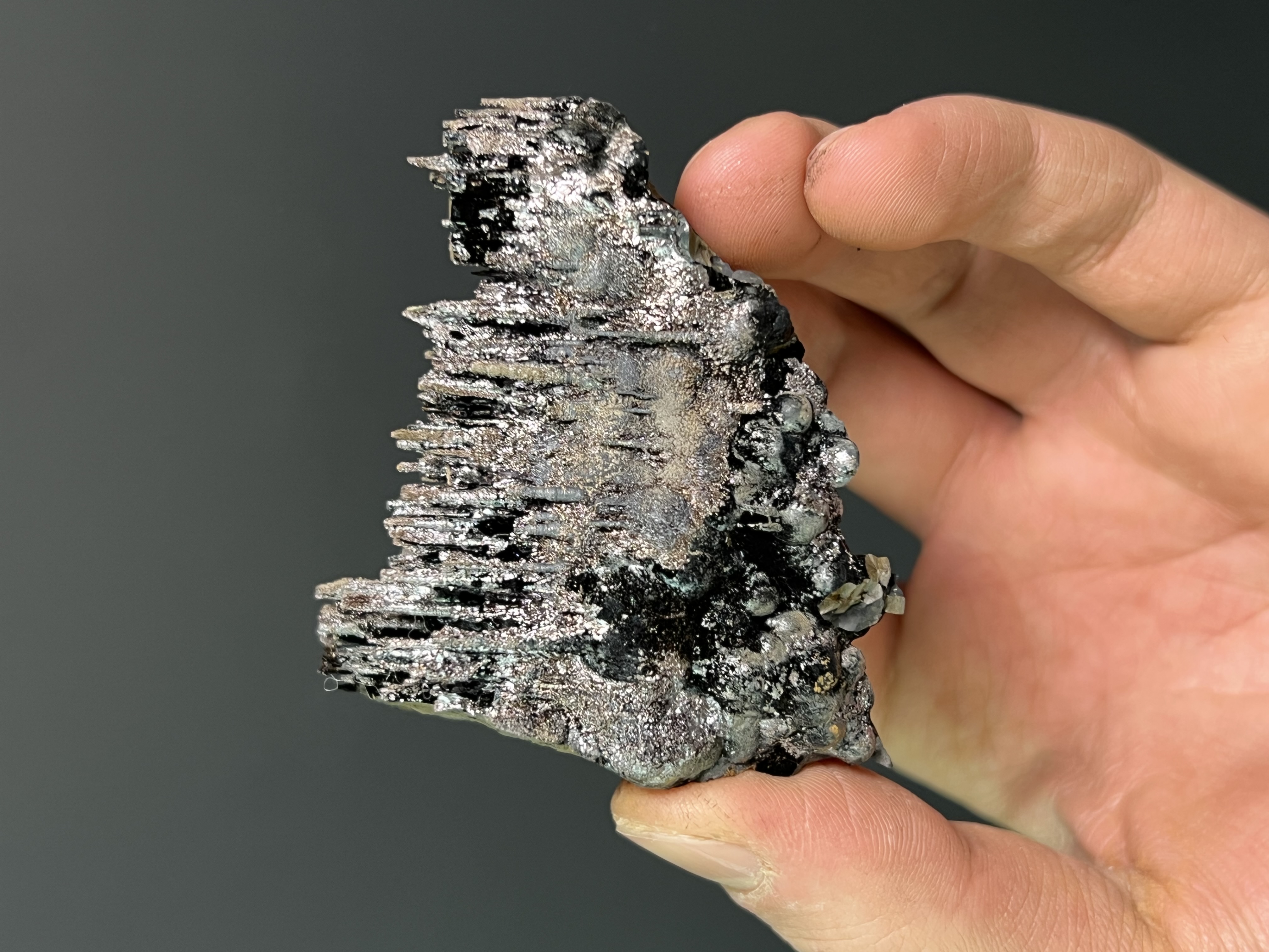 High Quality, Specularite With Stalactite Goethite 
