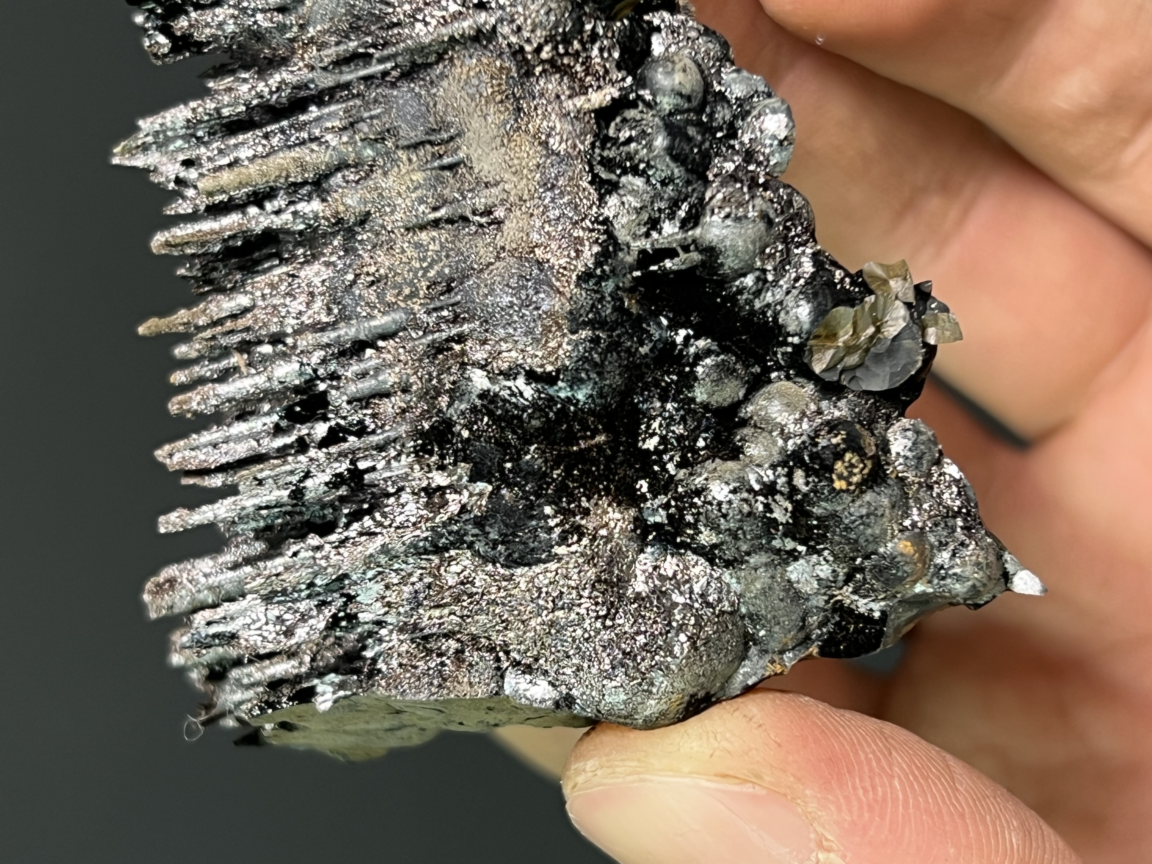 High Quality, Specularite With Stalactite Goethite 