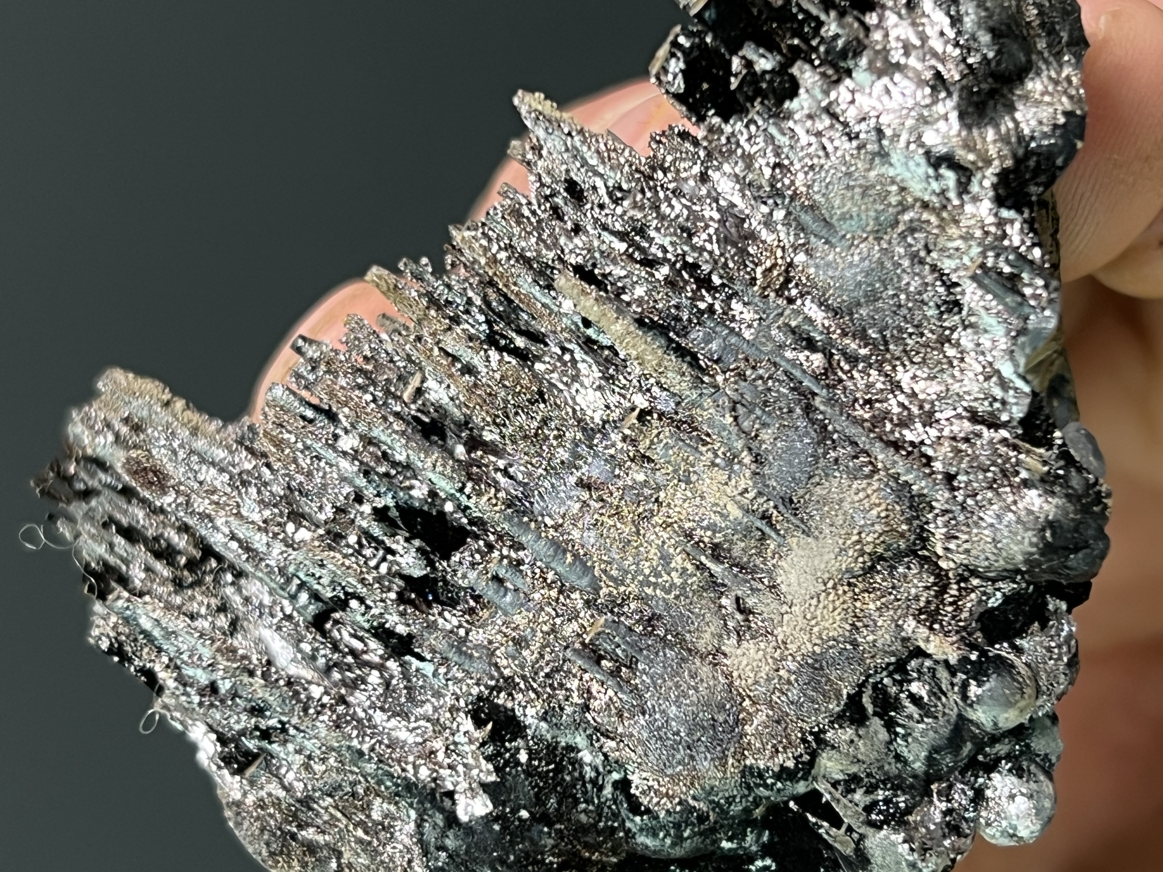 High Quality, Specularite With Stalactite Goethite 