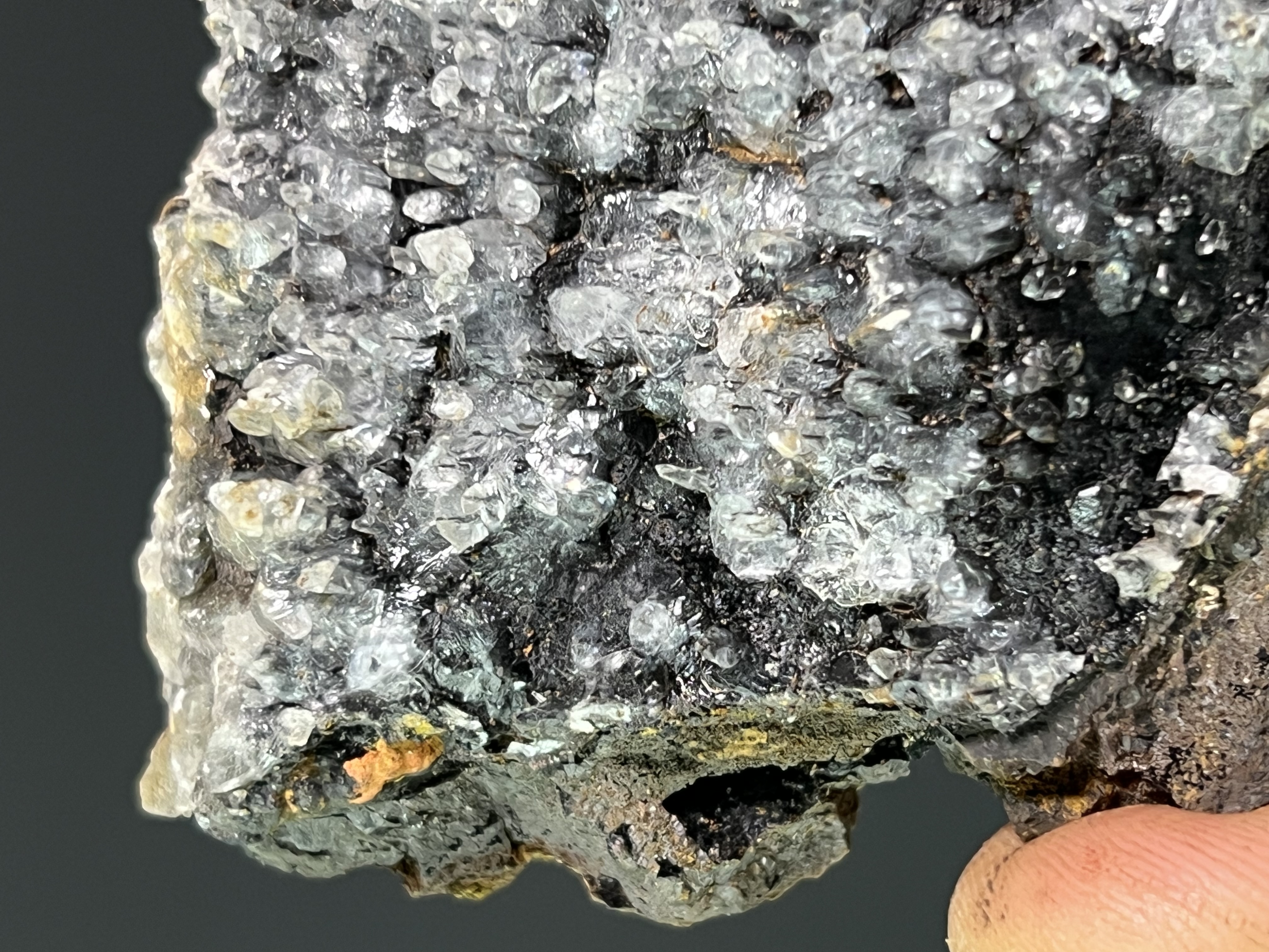 Crystal Calcite On Small Stalactites Goethite