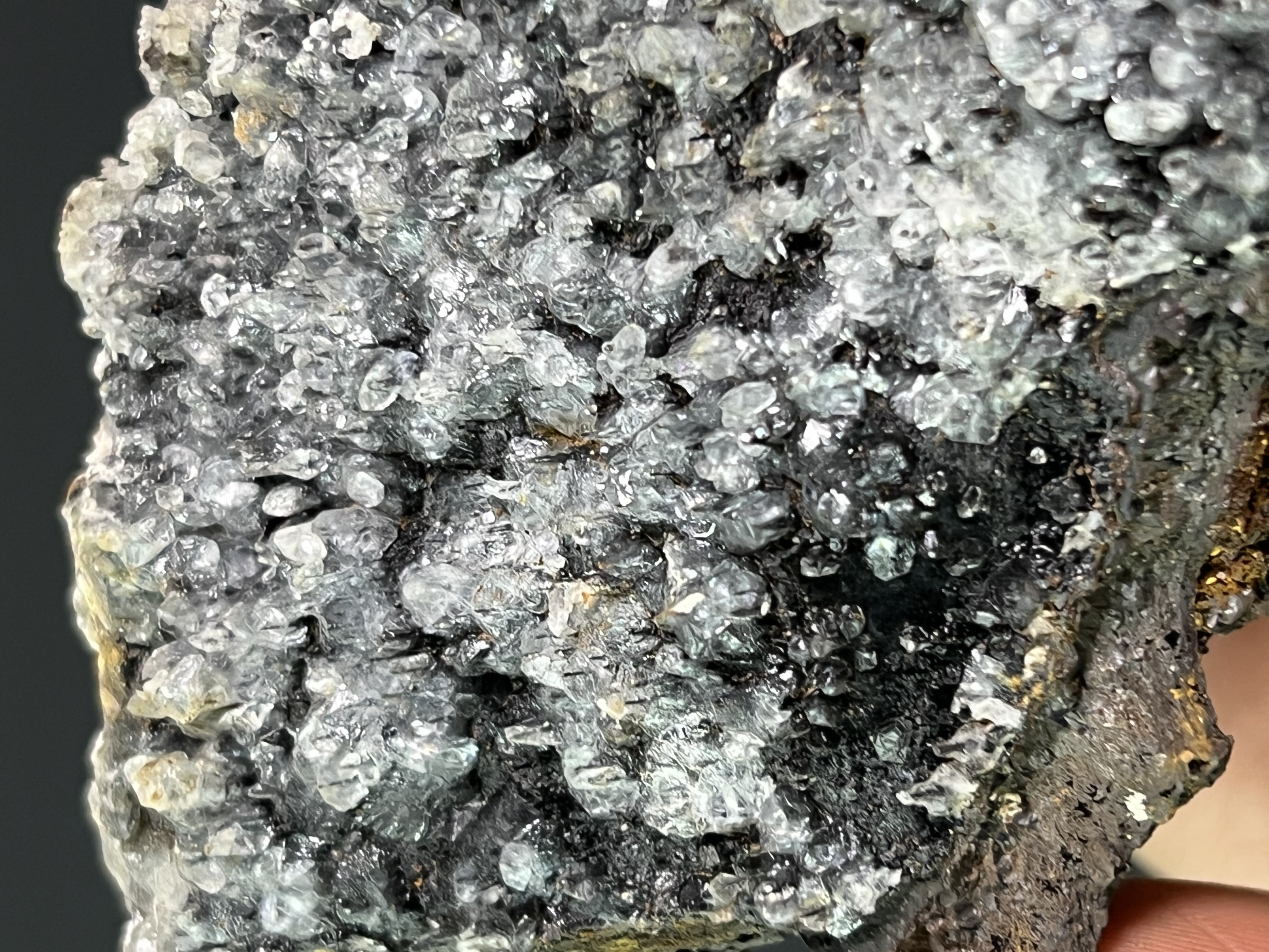 Crystal Calcite On Small Stalactites Goethite