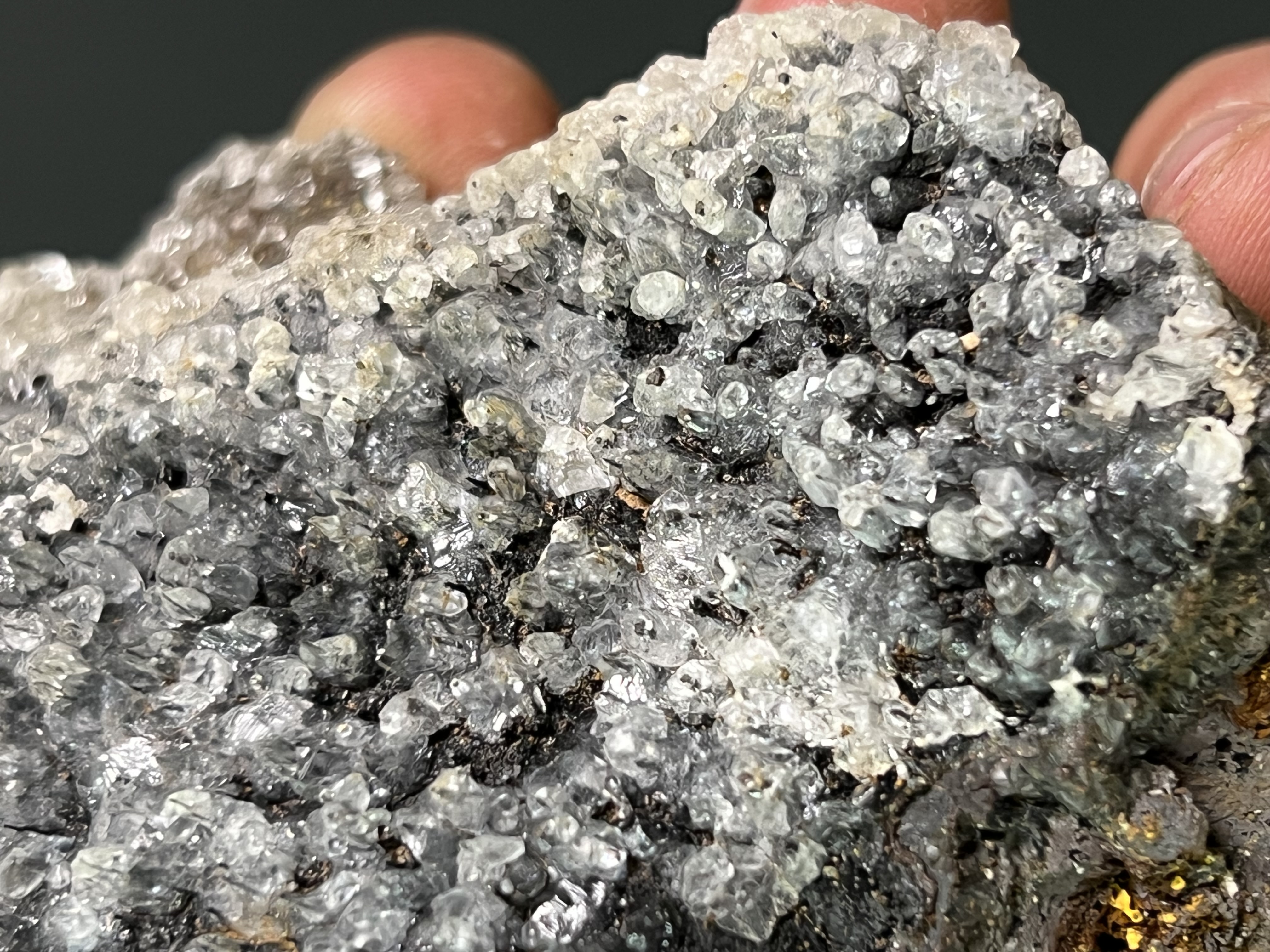Crystal Calcite On Small Stalactites Goethite