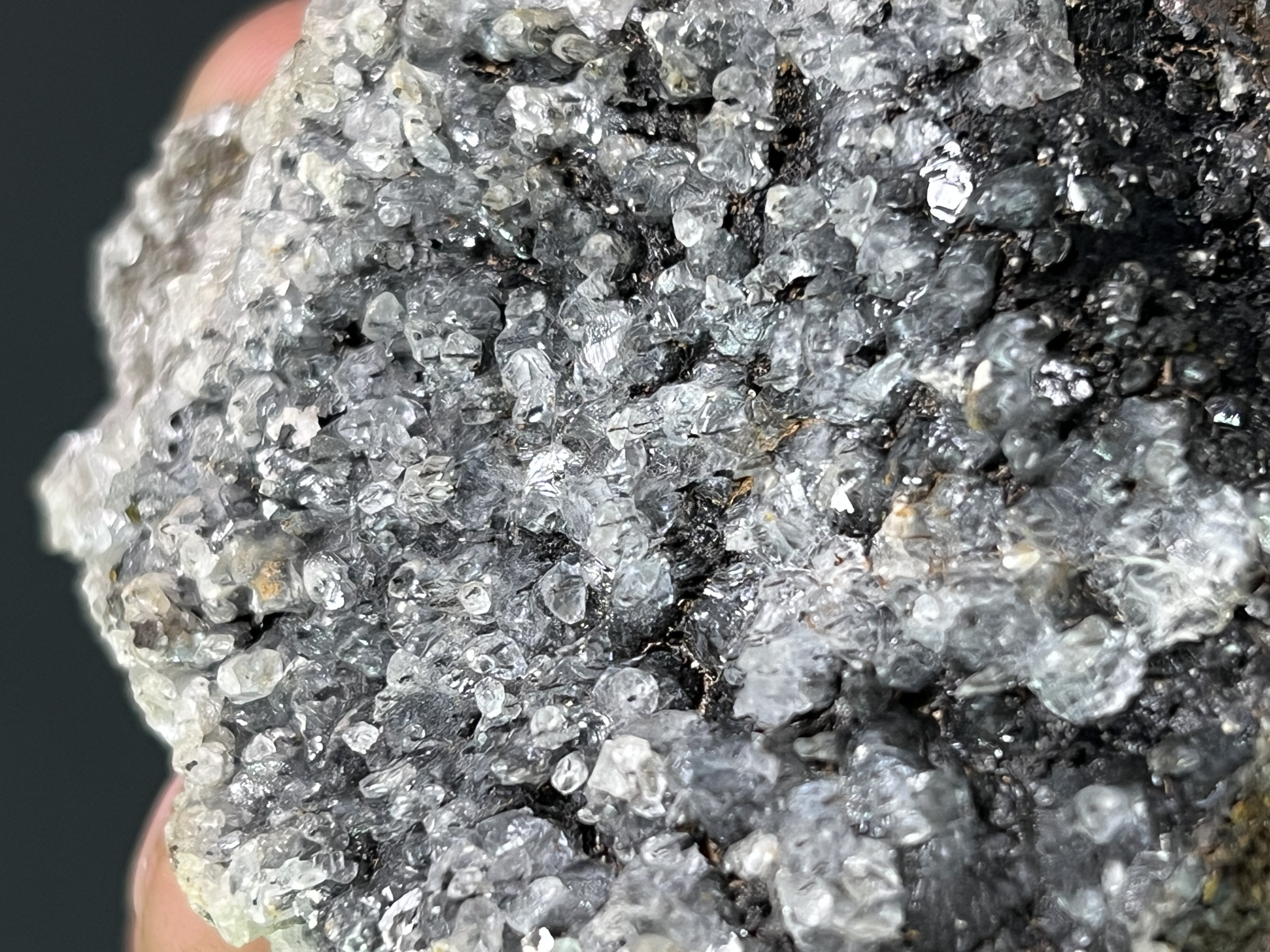 Crystal Calcite On Small Stalactites Goethite