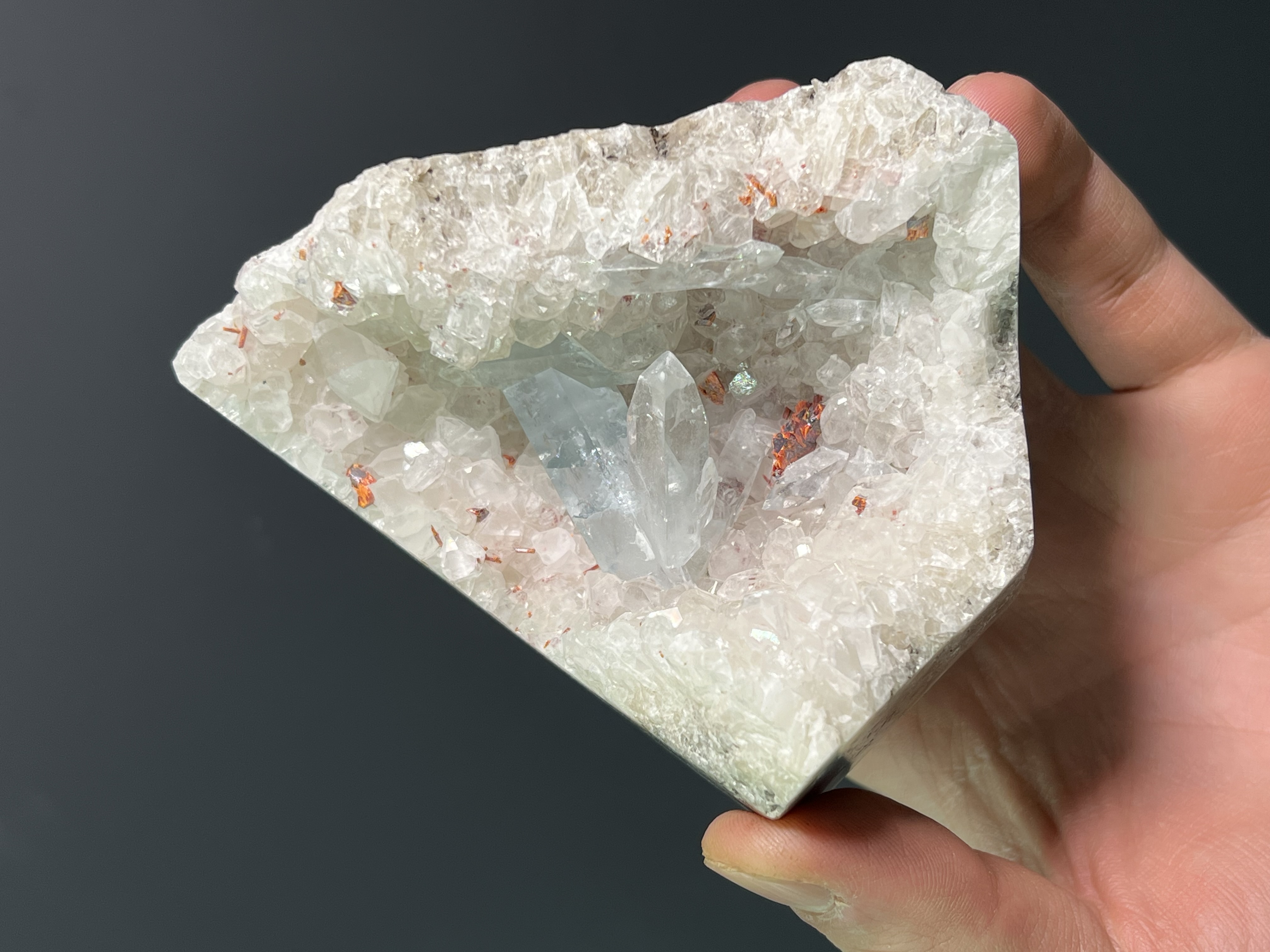 Unique Piece! Blue Celestine, Realgar And Orpiment On Colemanite 