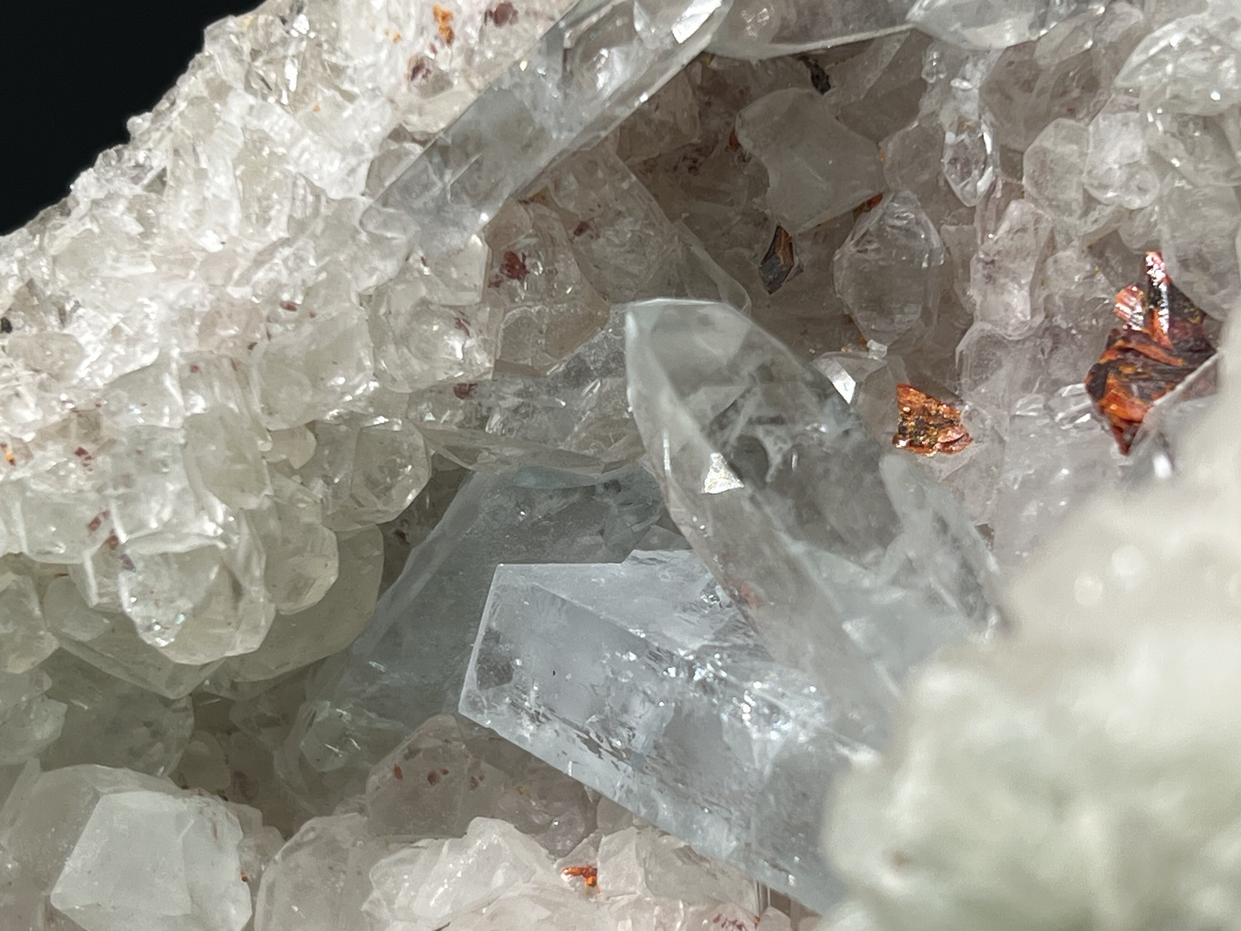 Unique Piece! Blue Celestine, Realgar And Orpiment On Colemanite 