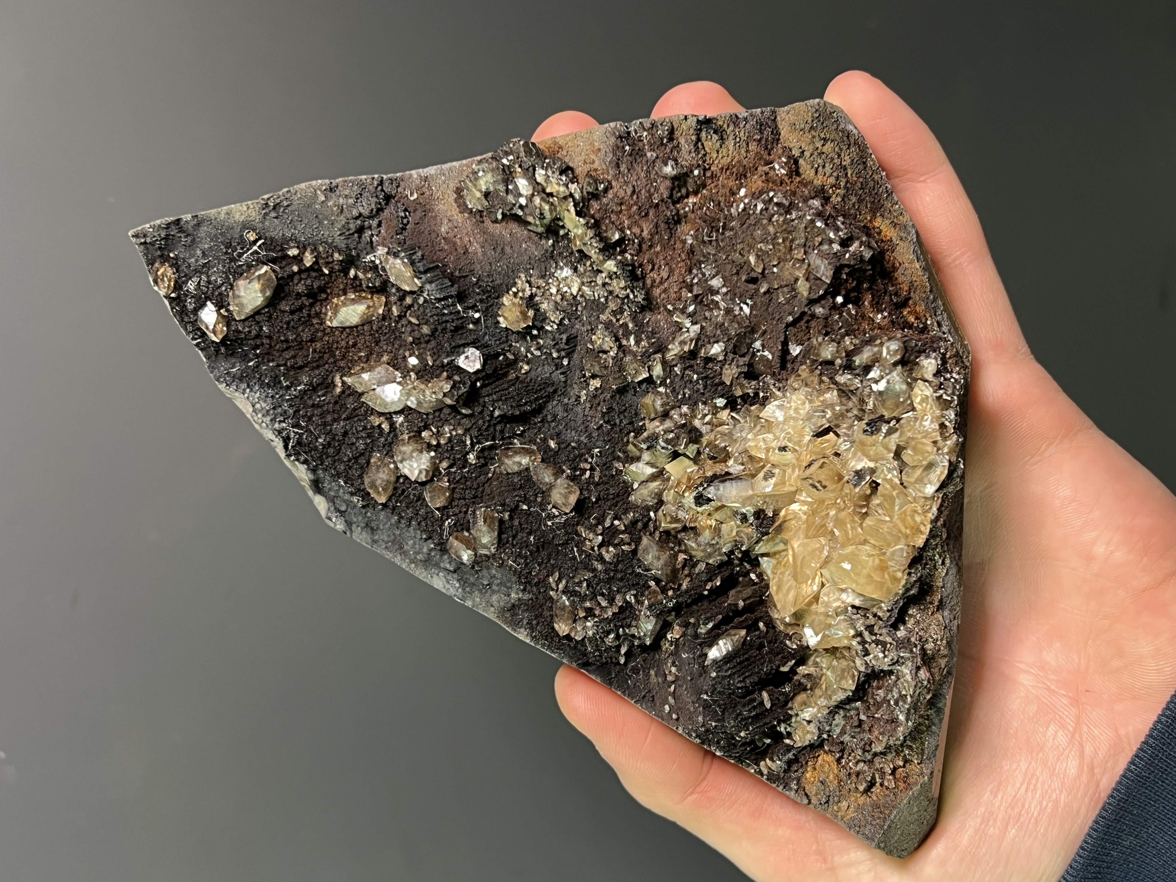 Museum Quality, Unique Specimen, Crystal Barite And Limonite With Goethite 