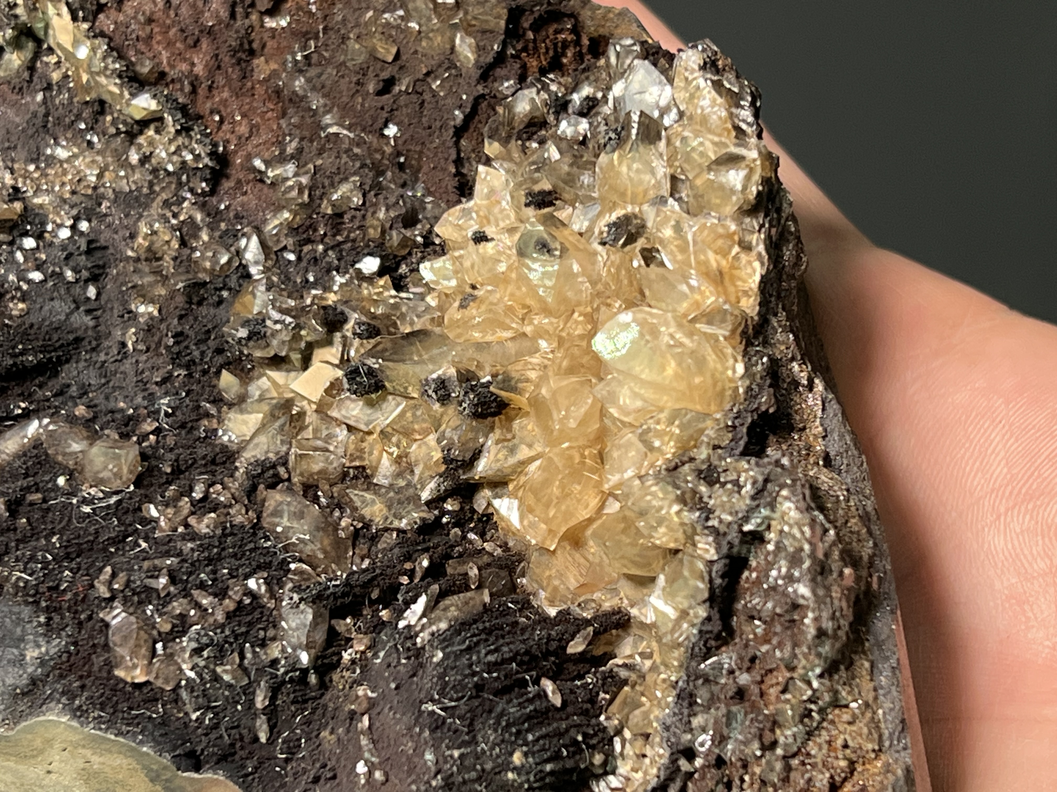 Museum Quality, Unique Specimen, Crystal Barite And Limonite With Goethite 
