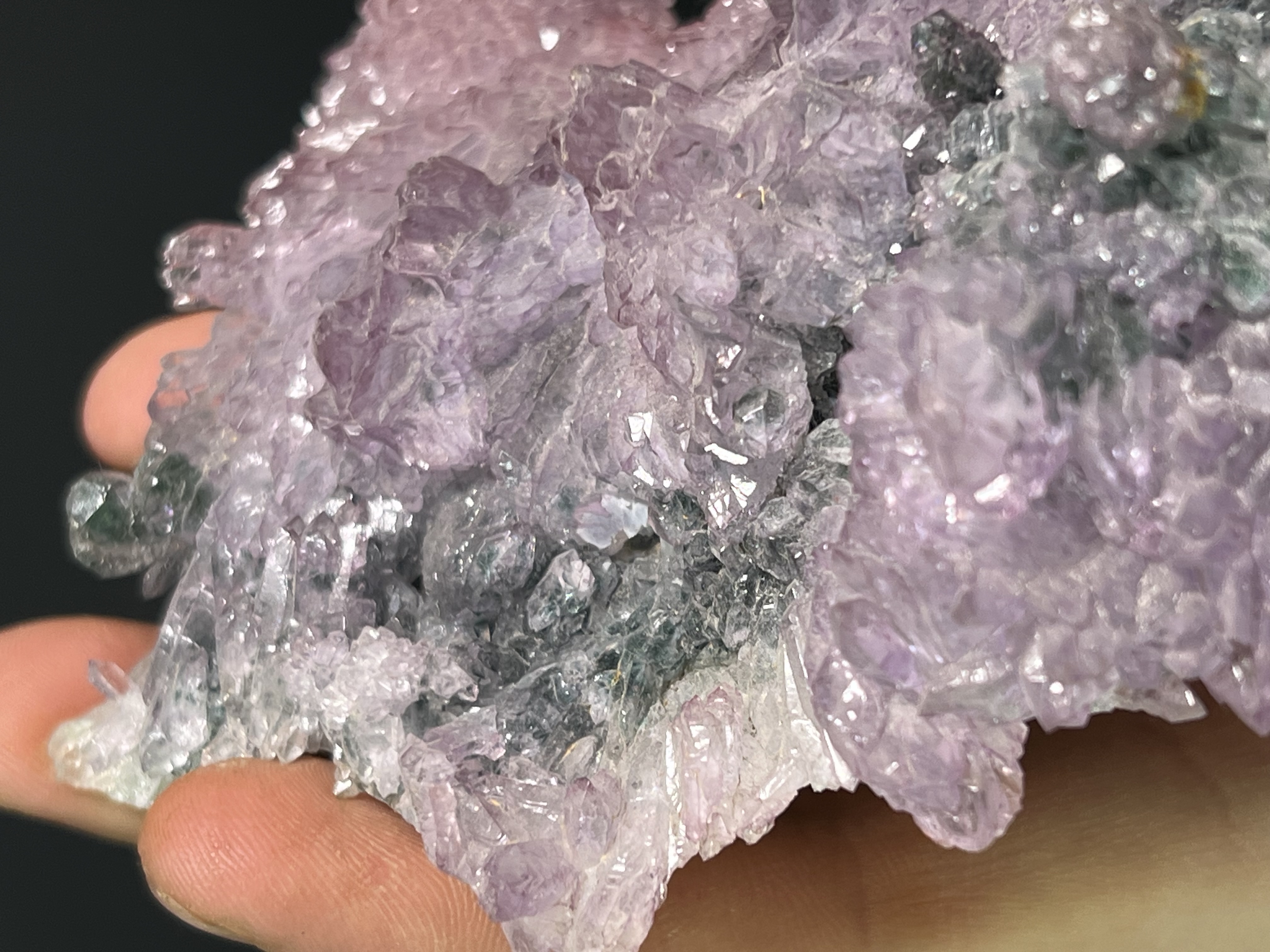 Amethyst Flower Quartz With Celadonite Inclusion, 344gram