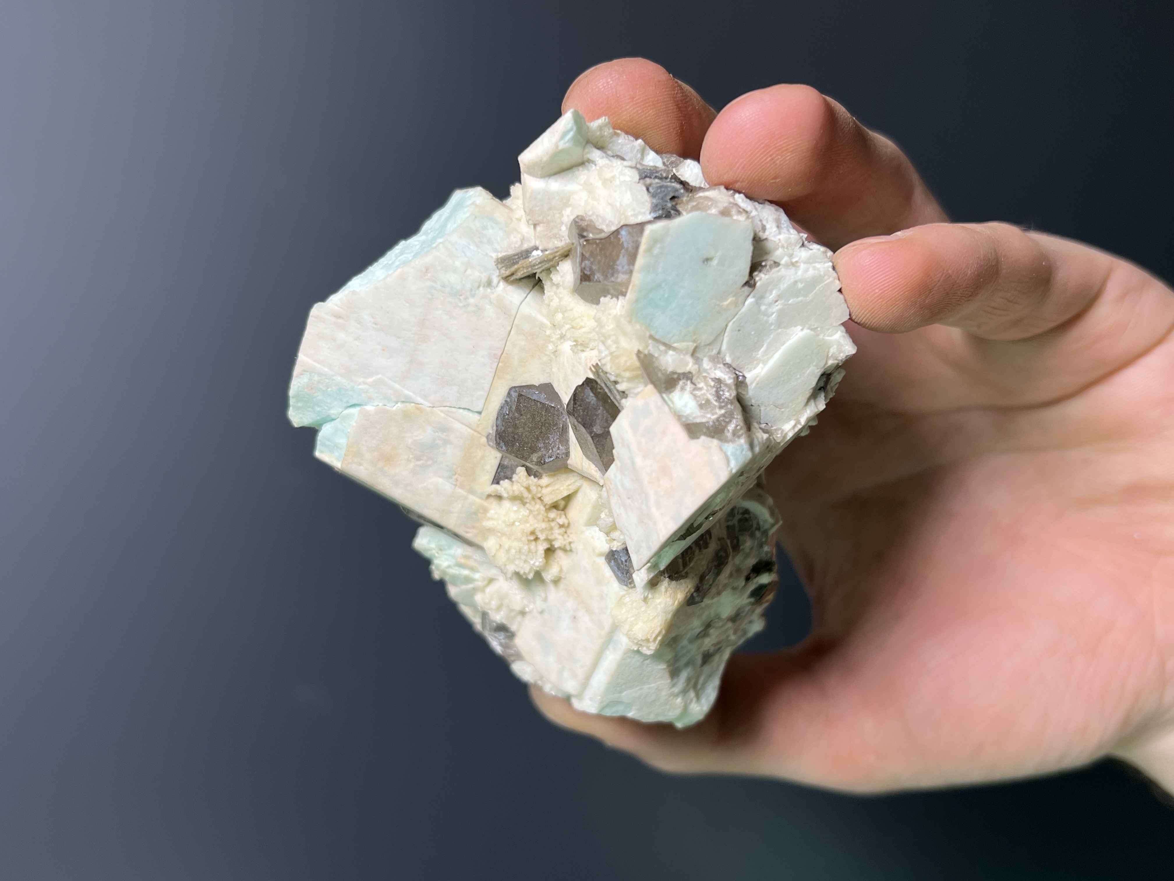 Microcline, Smoky Quartz And Albite Specimen, 380gram