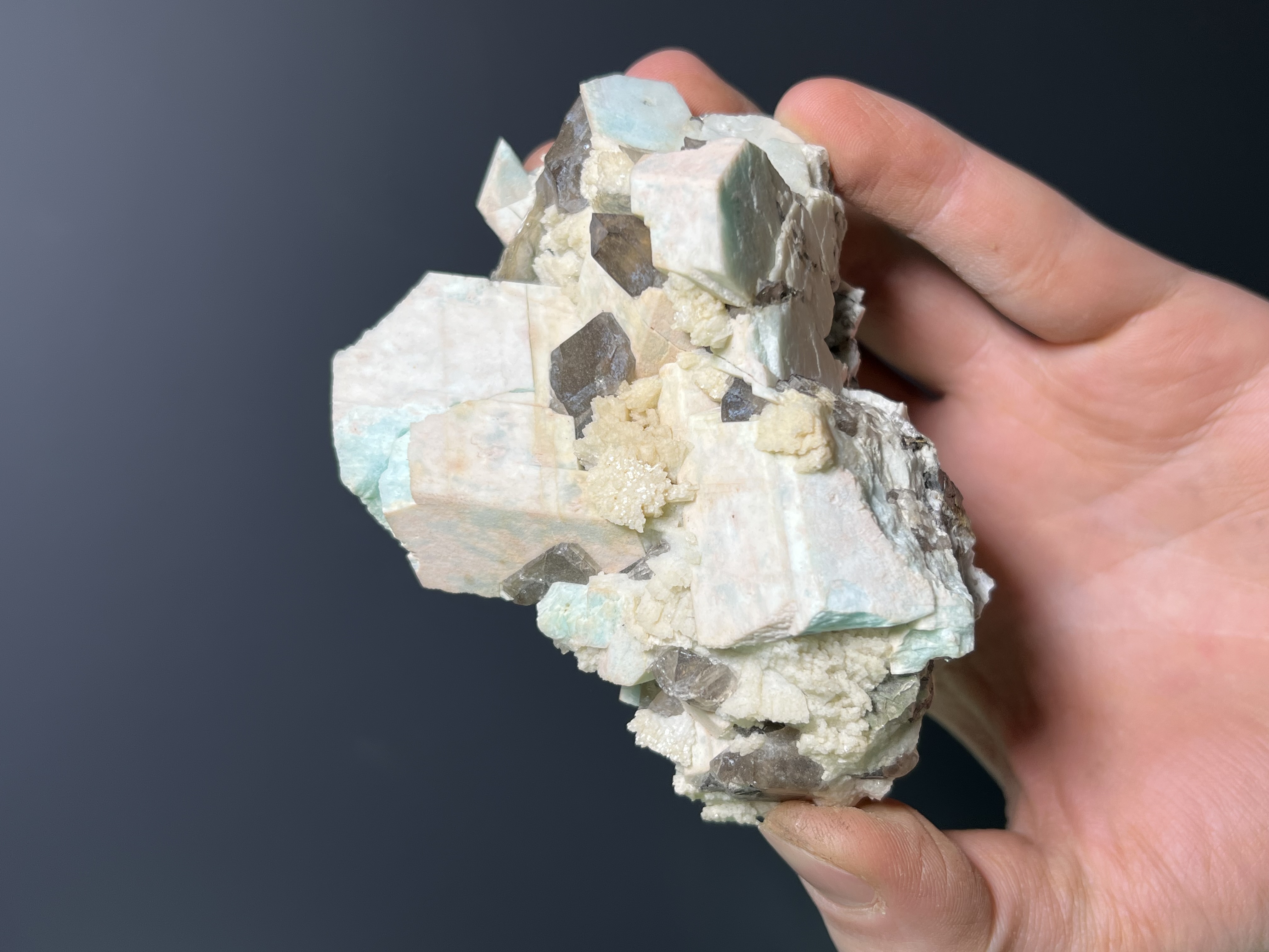 Microcline, Smoky Quartz And Albite Specimen, 380gram