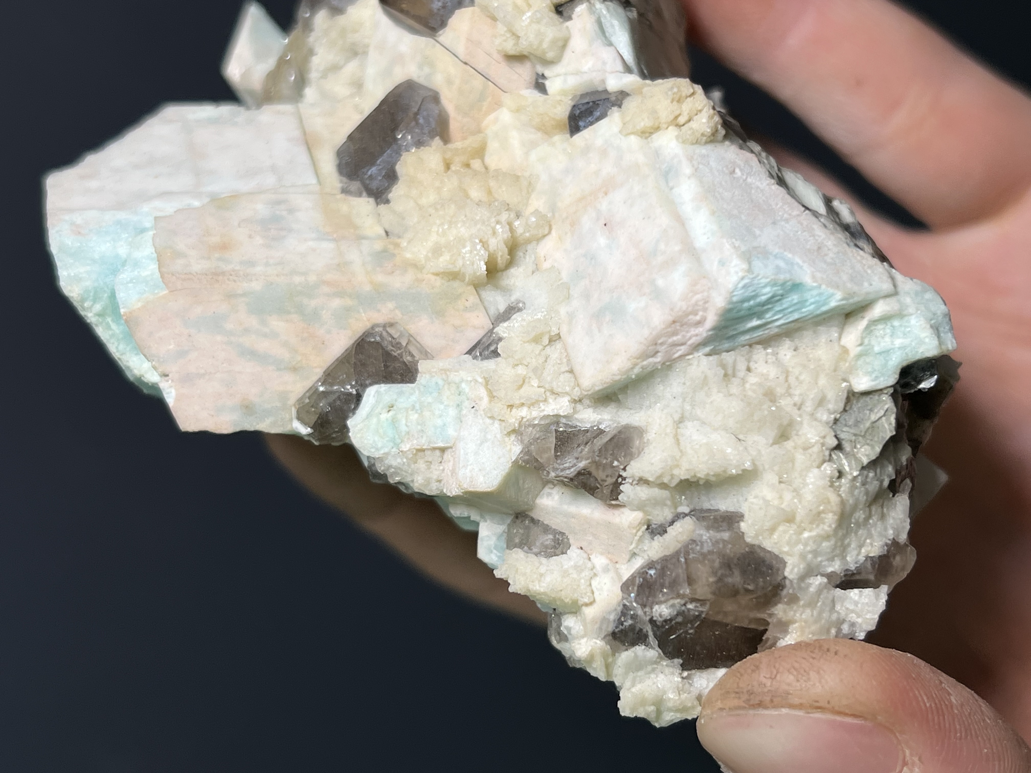 Microcline, Smoky Quartz And Albite Specimen, 380gram