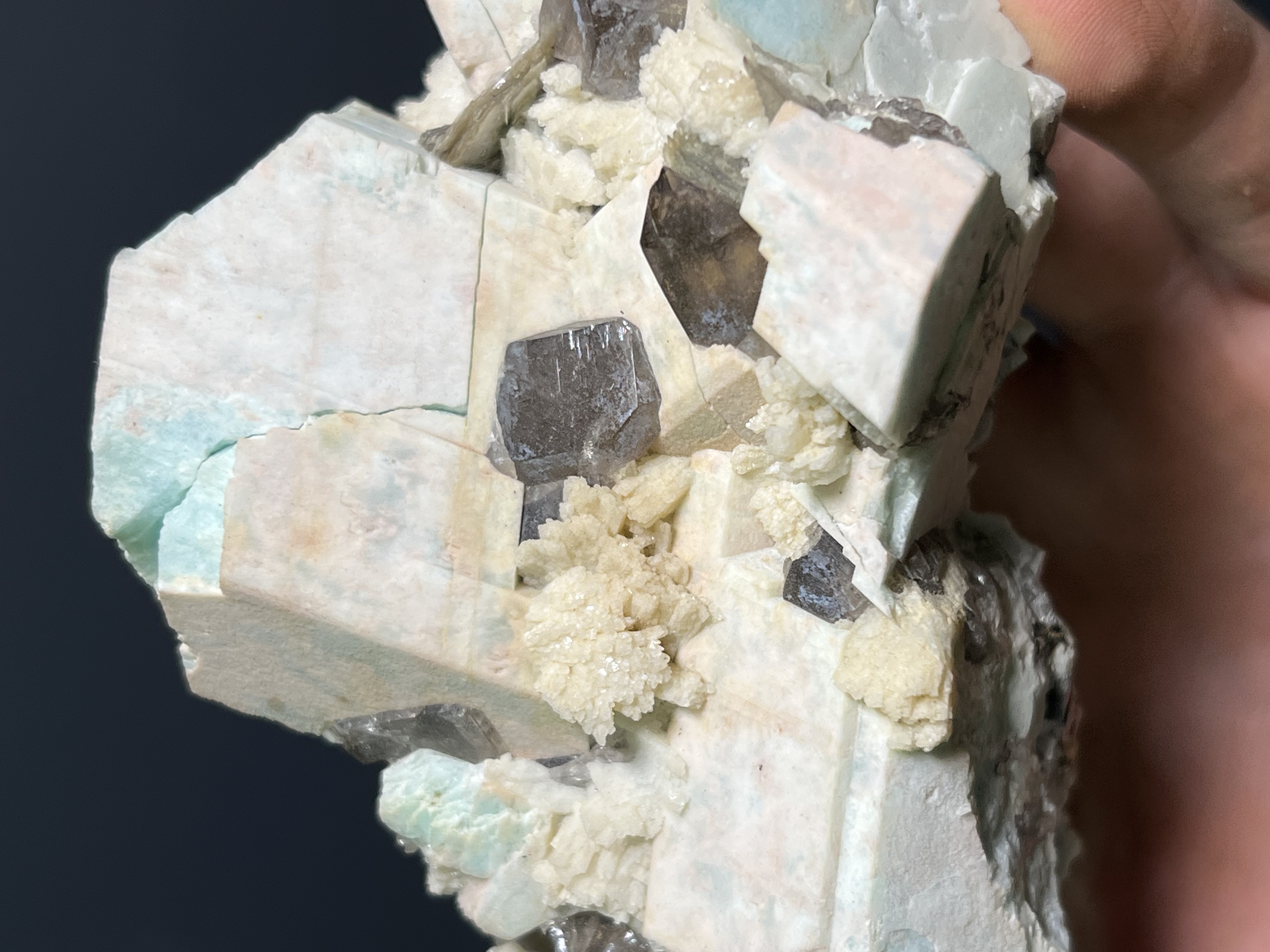 Microcline, Smoky Quartz And Albite Specimen, 380gram