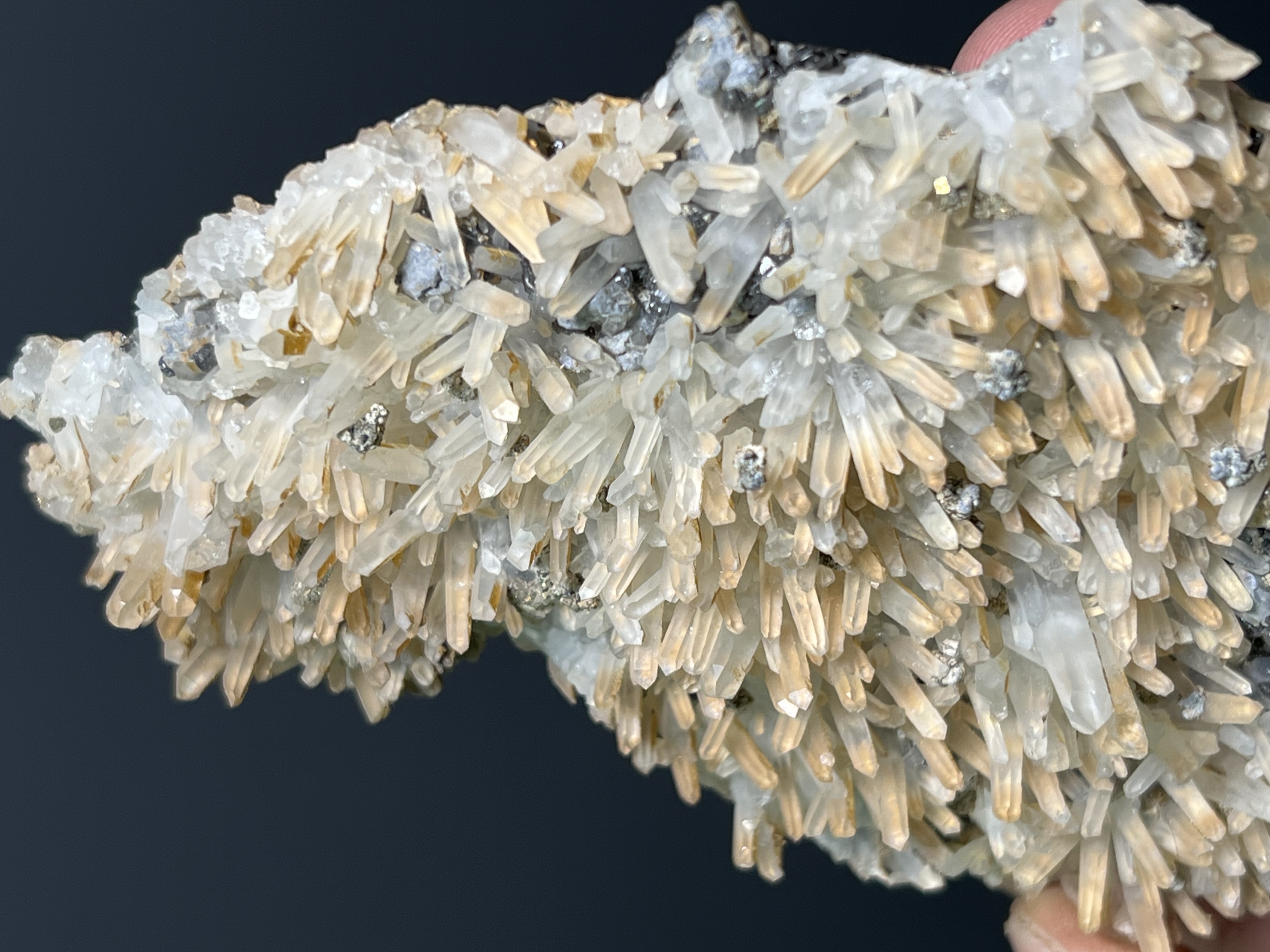 Very Special Sphalerite And Pyrite On Gypsum Crystal Selenite Specimen, 254gram