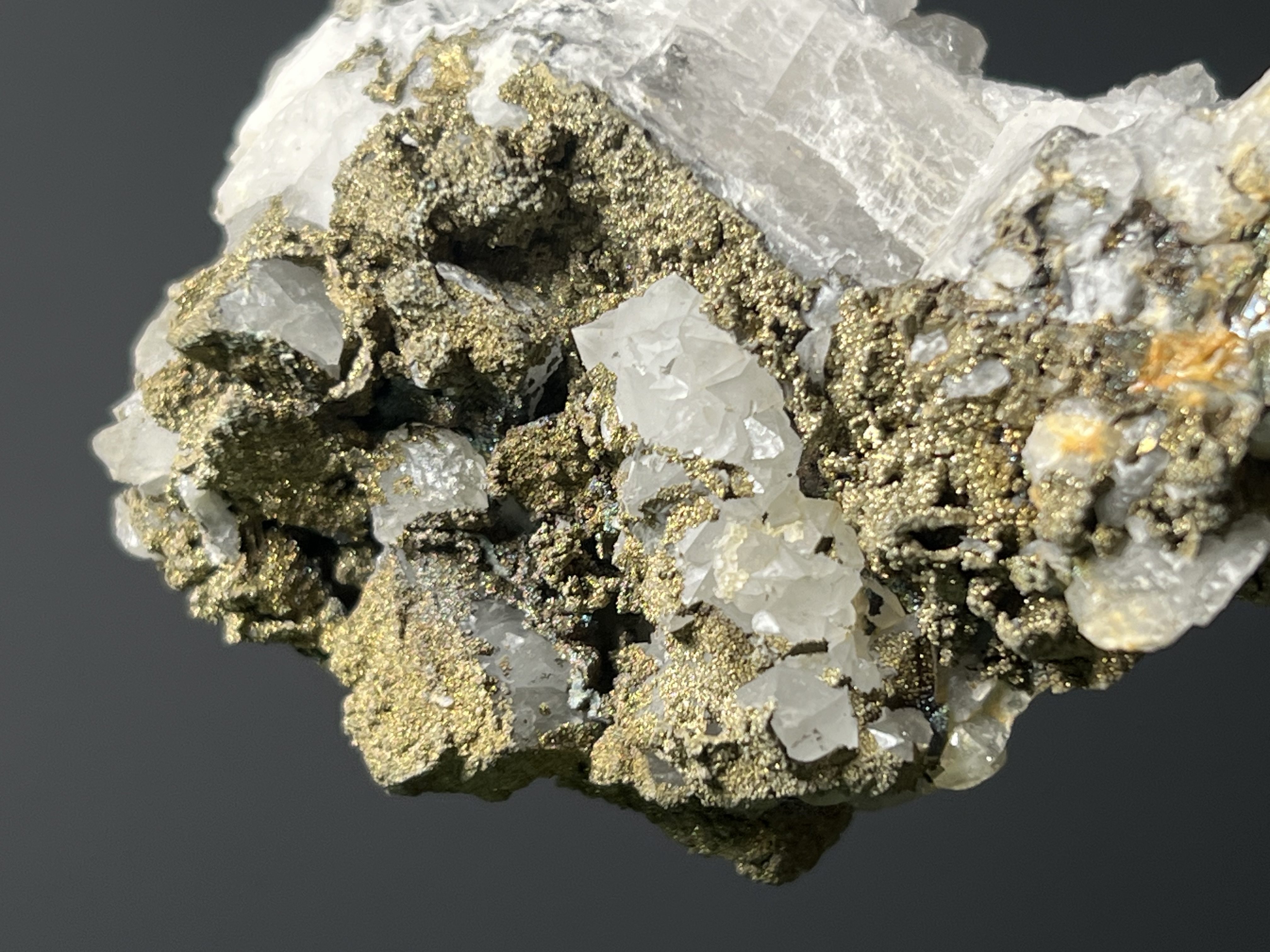 Pyrite On Crystal Quartz Specimen, 100gram