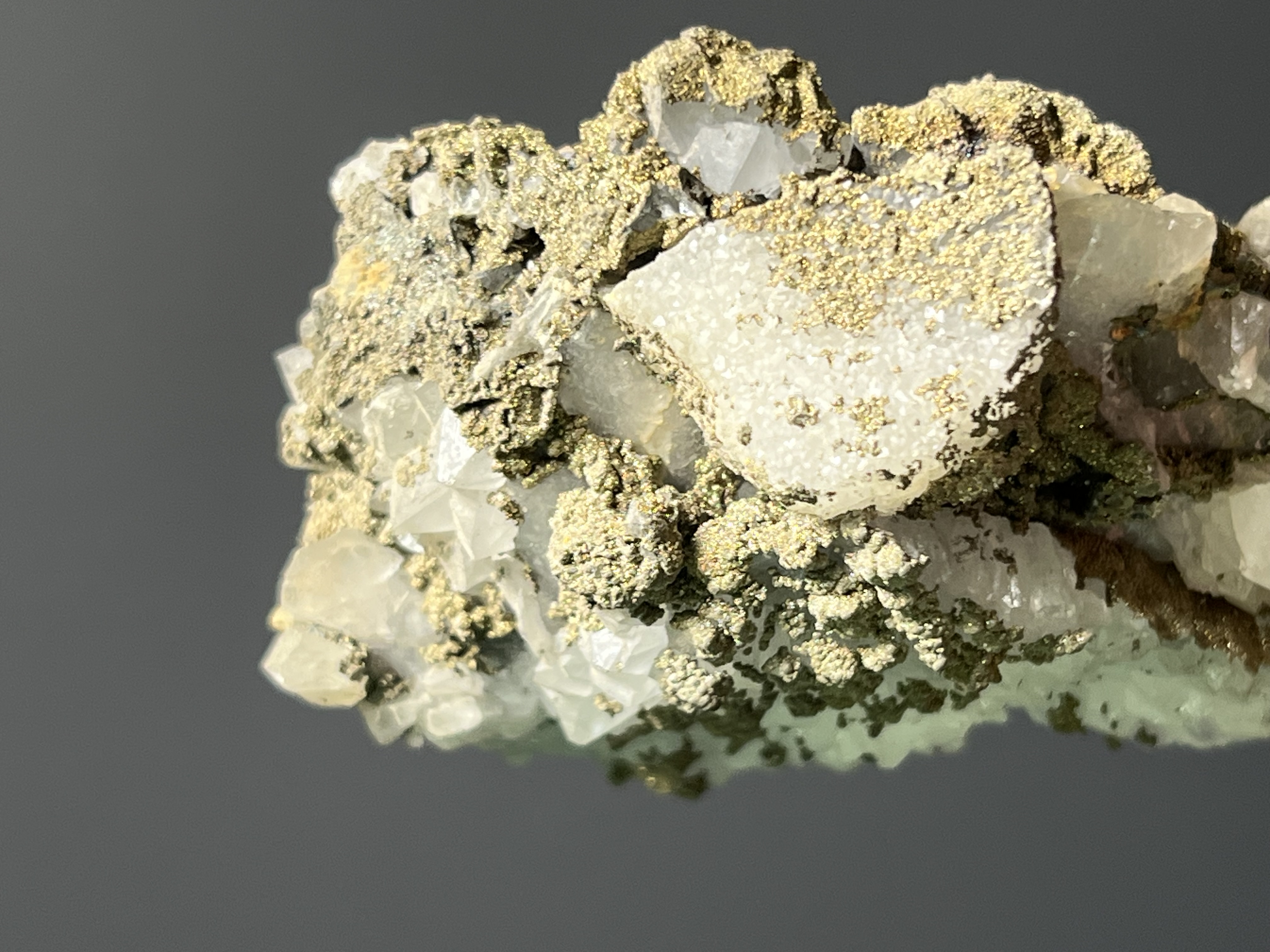 Pyrite On Crystal Quartz Specimen, 100gram
