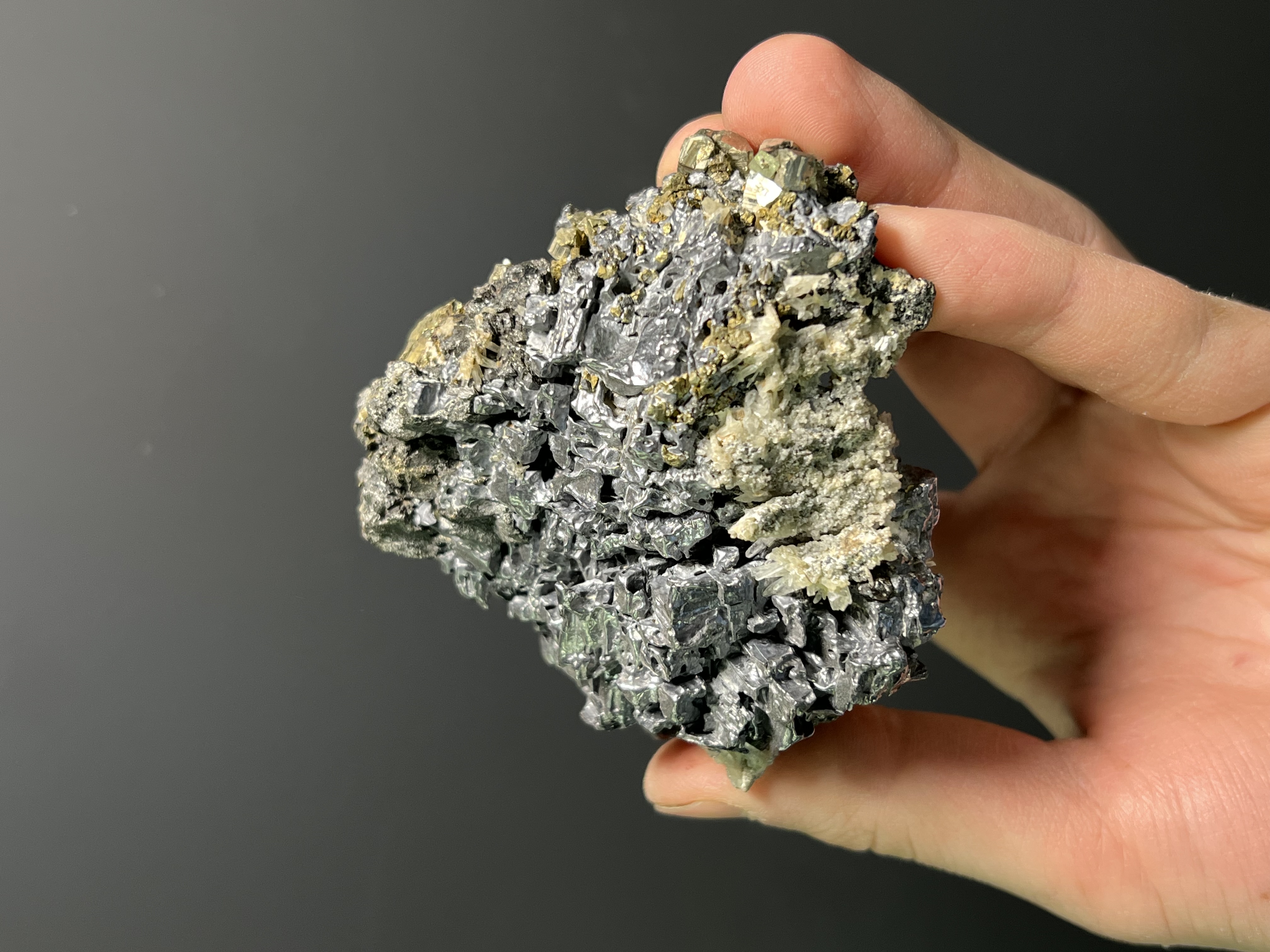 Pyrite And Quartz With Galena Specimen, 470gram