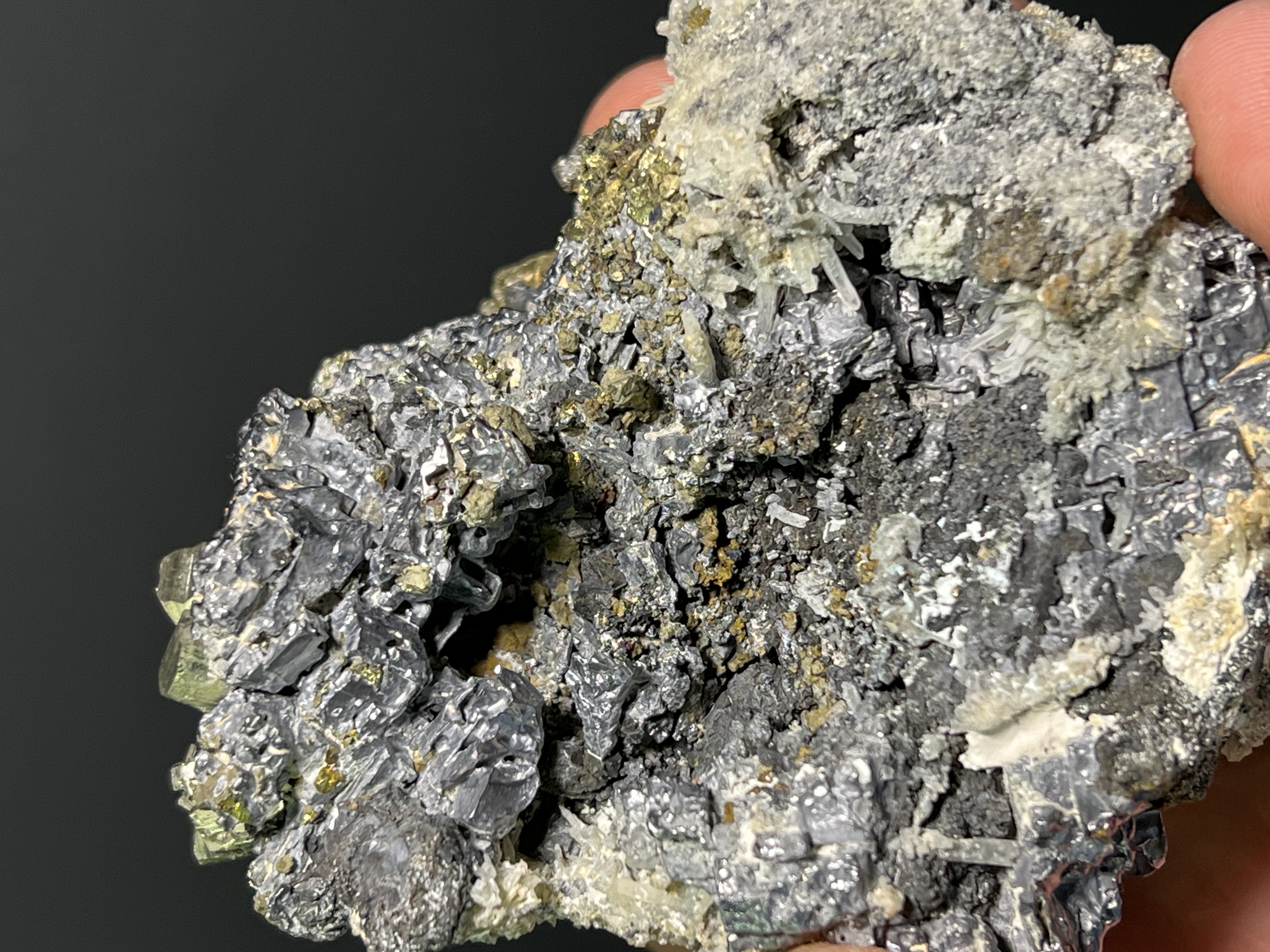 Pyrite And Quartz With Galena Specimen, 470gram