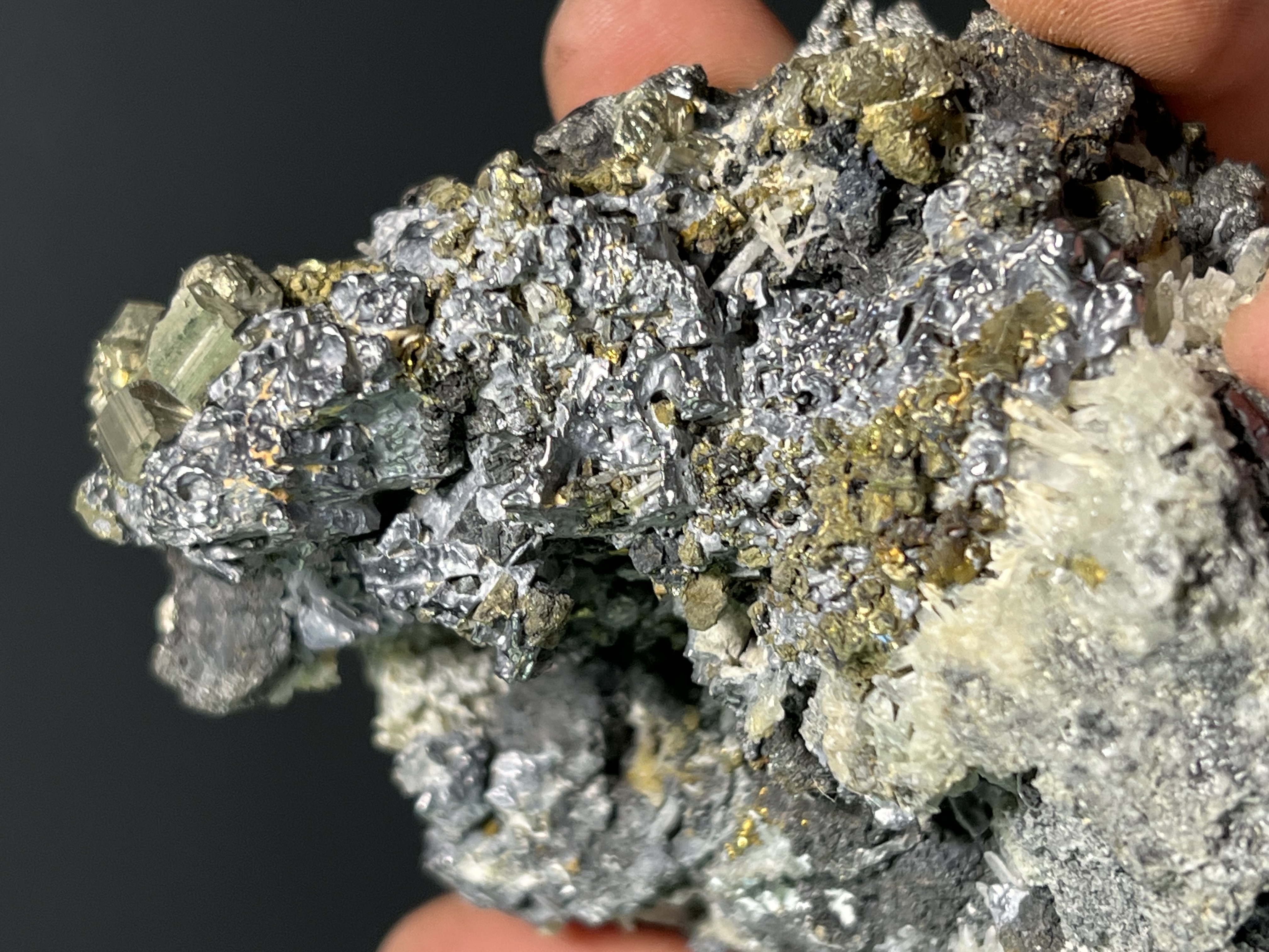 Pyrite And Quartz With Galena Specimen, 470gram