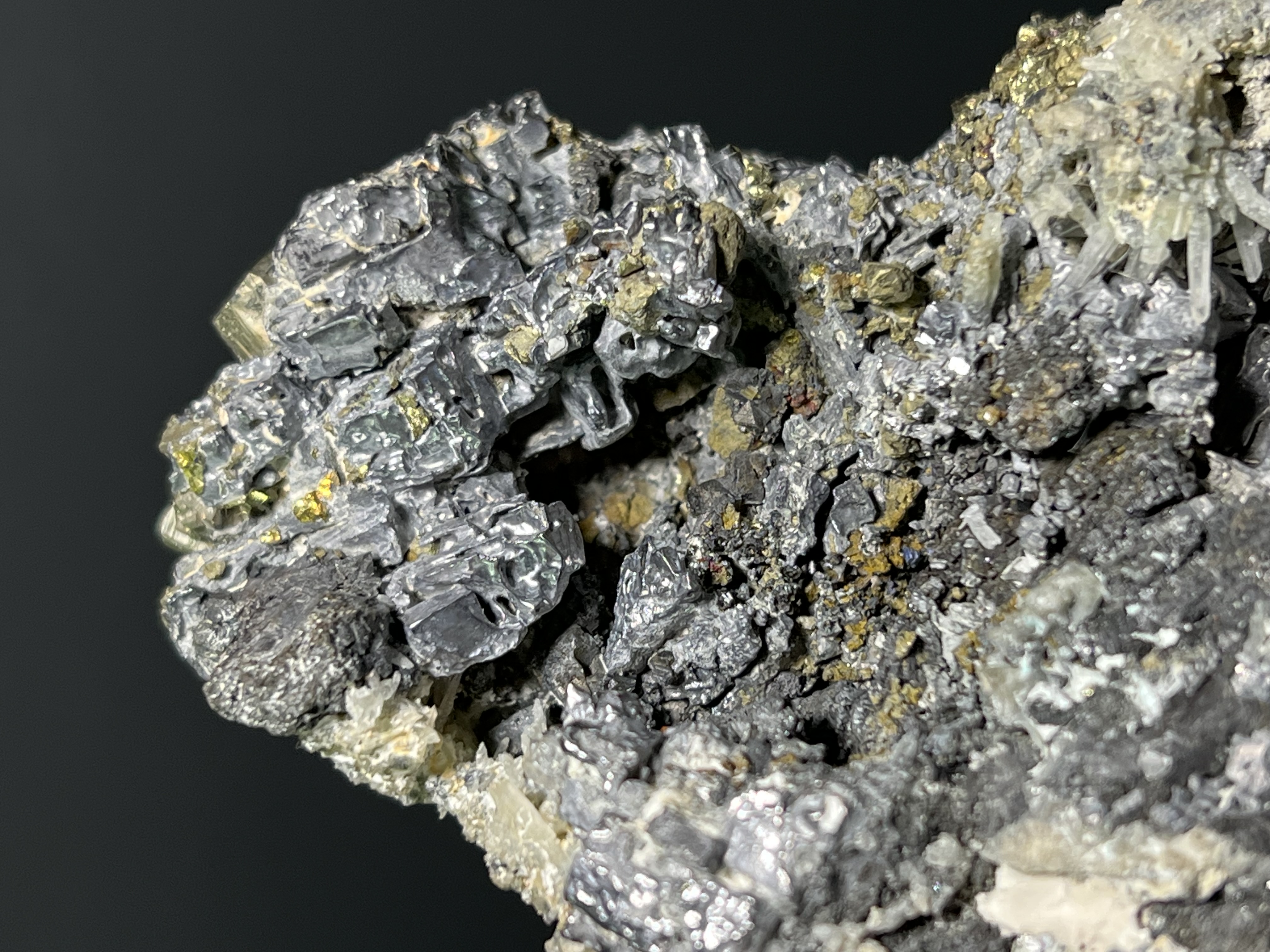 Pyrite And Quartz With Galena Specimen, 470gram