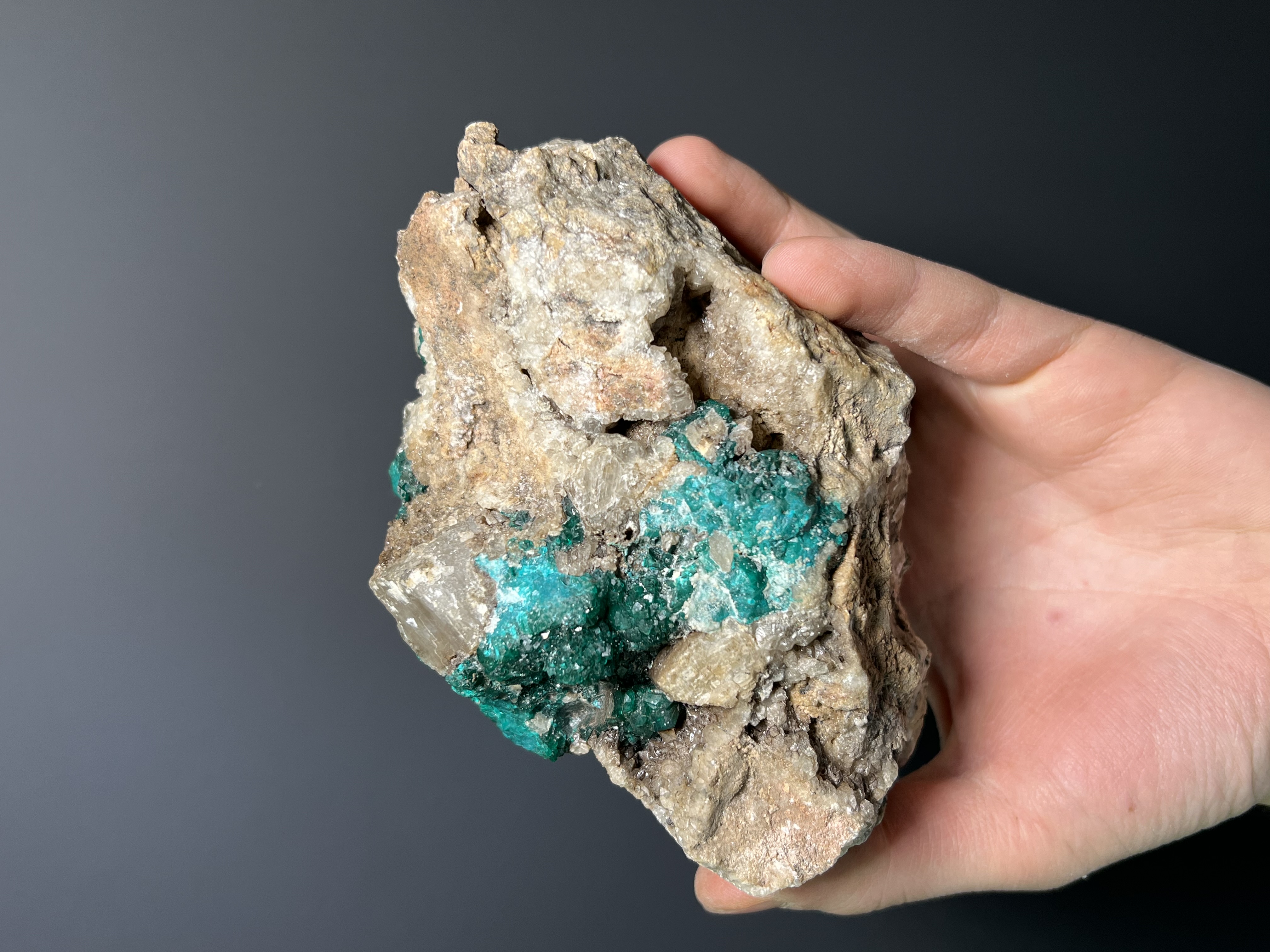 Very Special Dioptase On Matrix Specimen, 1,1kg