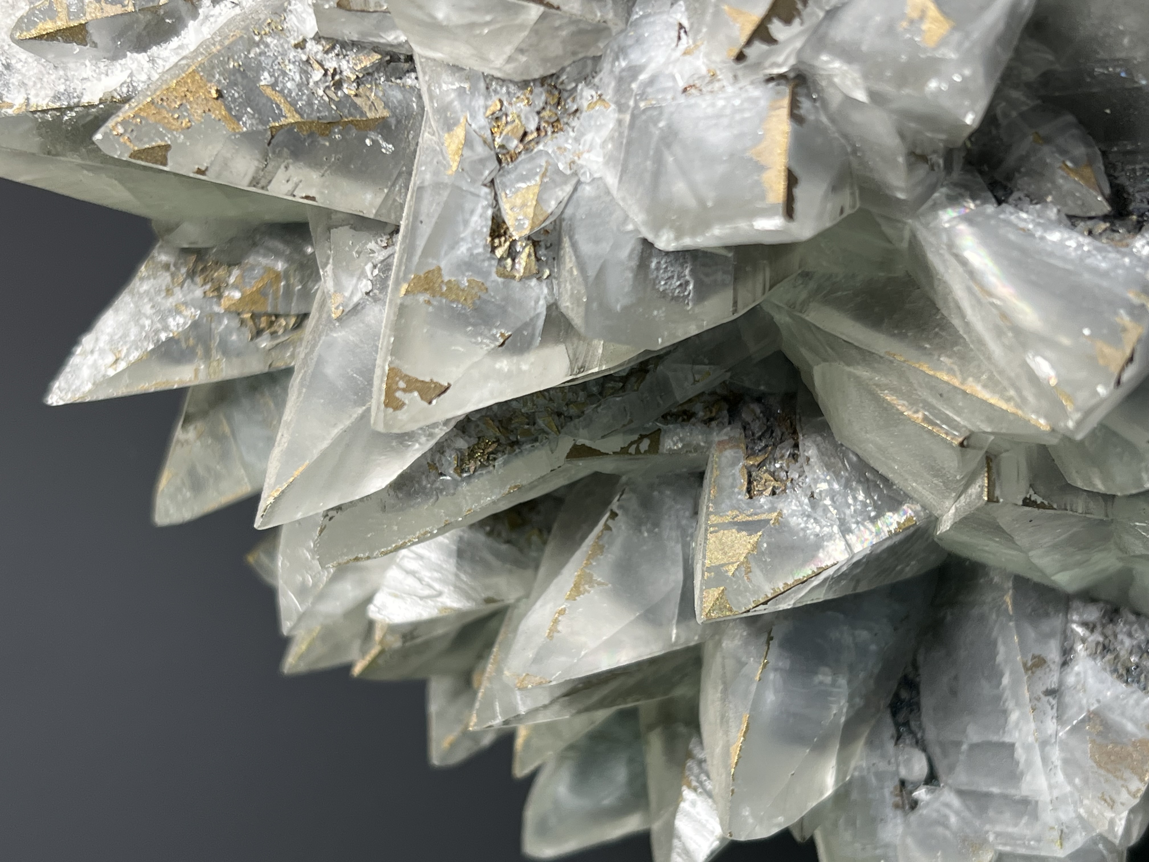 Large Size, Pyrite With Gray Crystal Calcite - Turkey